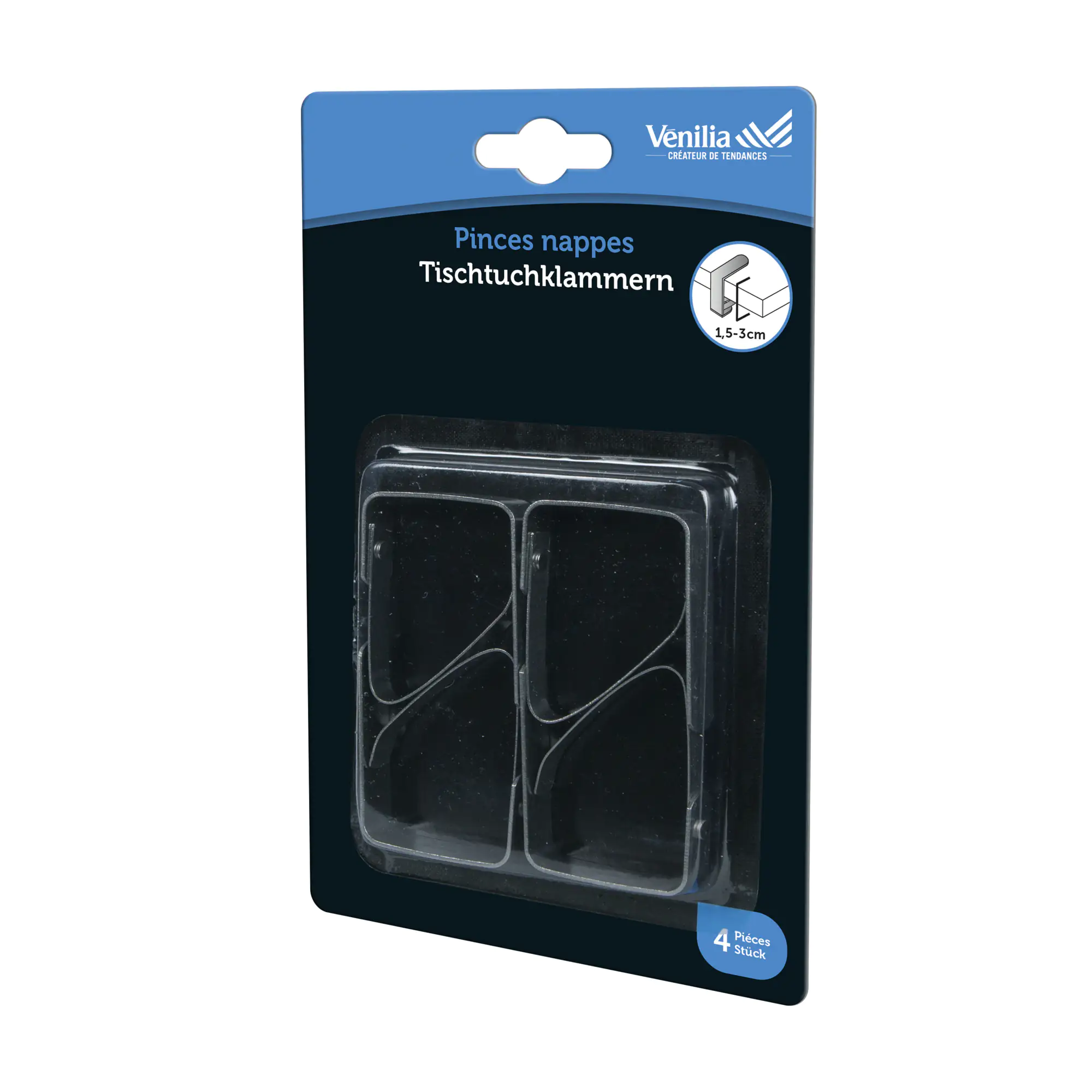 Venilia Tischtuchklammer Inox silber 4 Stück