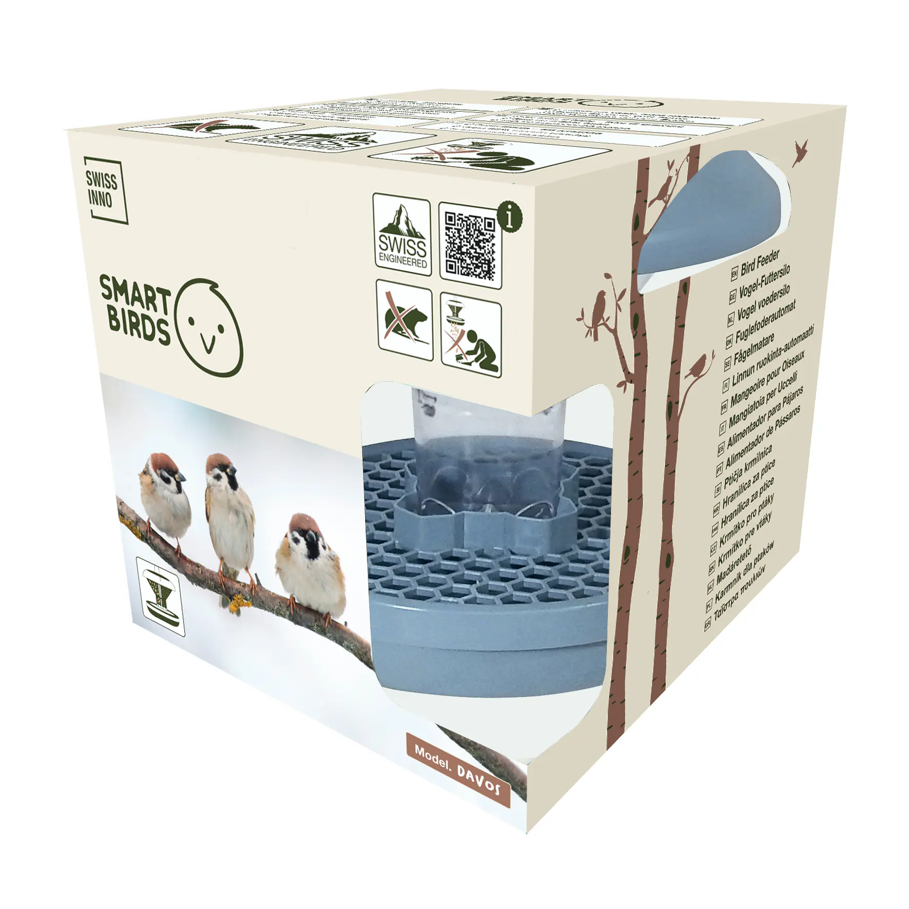 Swissinno Vogelfutterhaus Davos hellblau Swissinno Vogelfutterhaus Davos hellblau