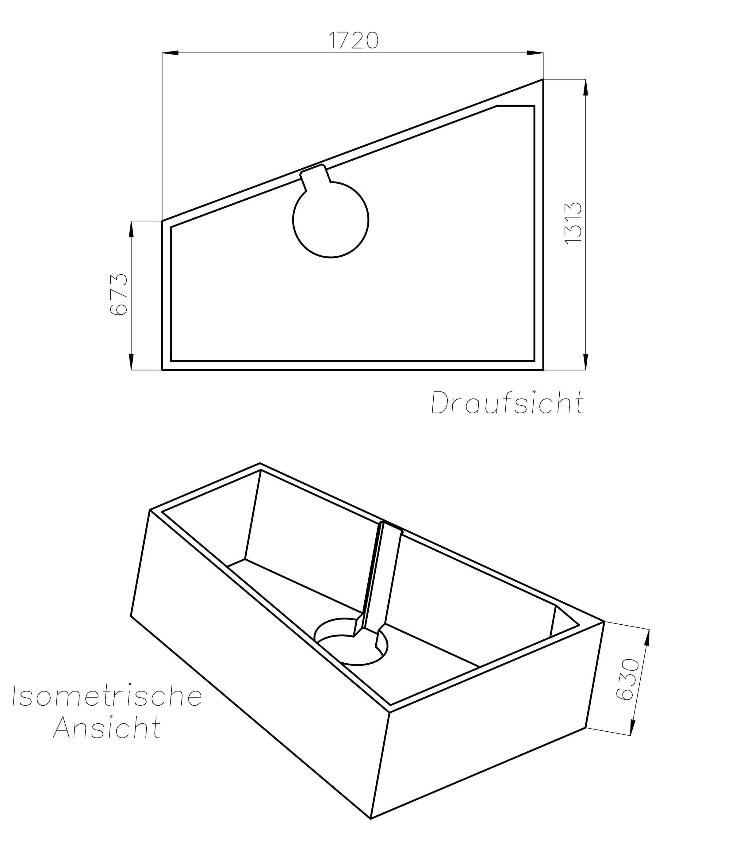 Ottofond Wannenträger Galia II 1720 x 1313 mm