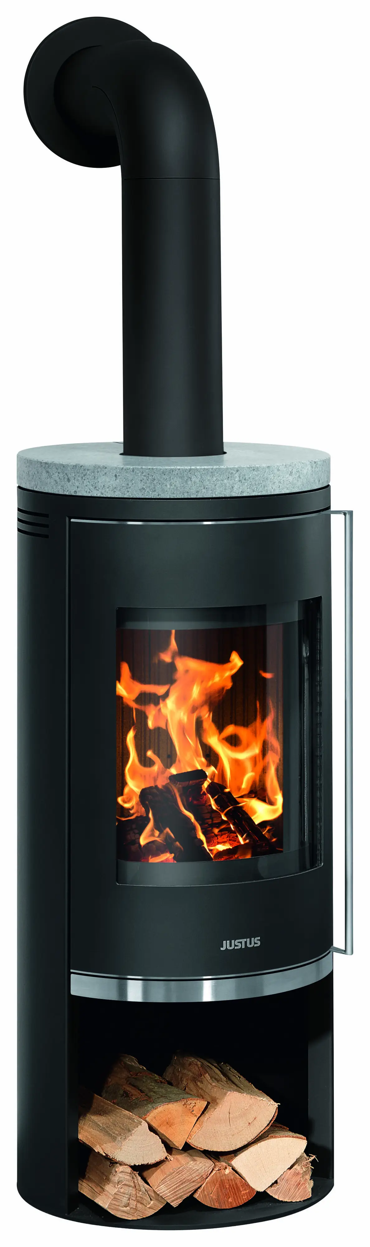 Justus Kaminofen Faro 2.0 Stahl schwarz mit Abdeckplatte Speckstein 6 kW Justus Kaminofen Faro 2.0 Stahl schwarz mit Abdeckplatte Speckstein 6 kW
