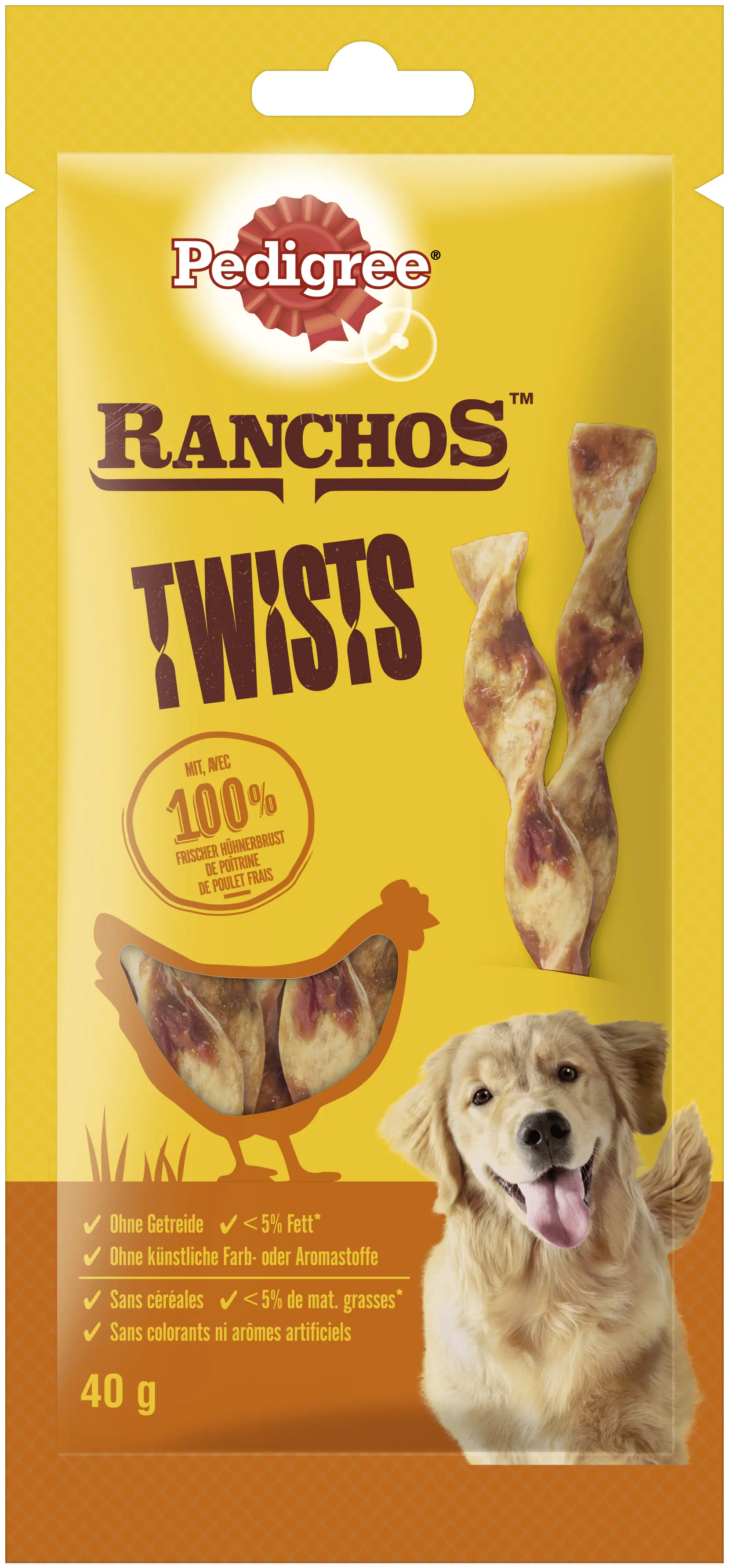 PEDIGREE® RANCHOS Twists Beutel mit Huhn 12 x 40g PEDIGREE® RANCHOS Twists Beutel mit Huhn 12 x 40g