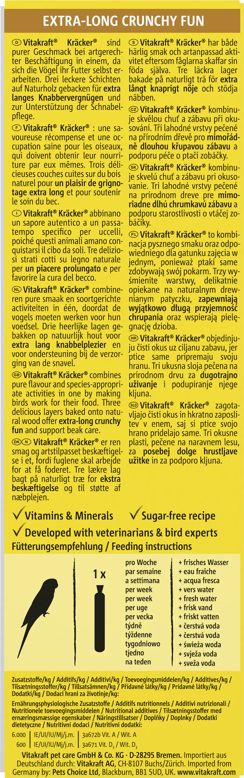 Vitakraft Kräcker® Ei & Grassamen 2 Stück / 54 g Vitakraft Kräcker® Ei & Grassamen 2 Stück / 54 g
