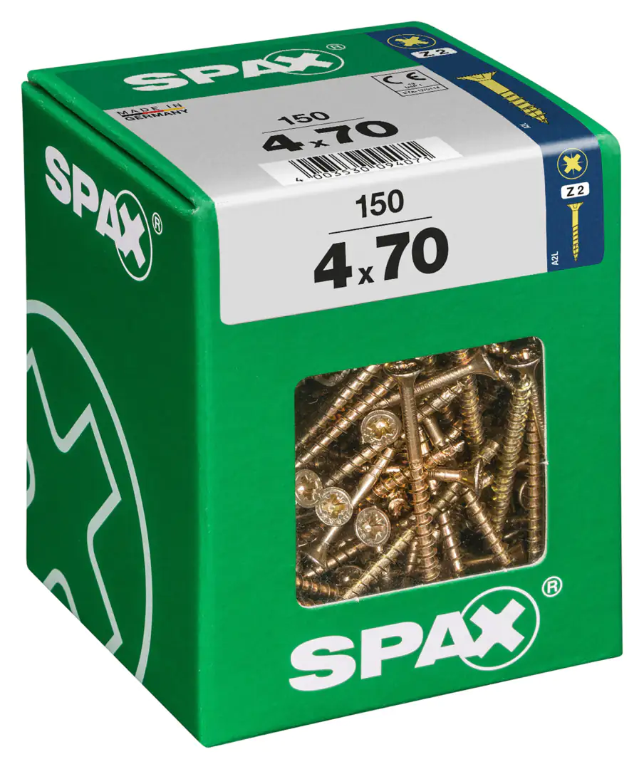 Spax Universalschrauben 4.0 x 70 mm PZ 2 - 150 Stk.