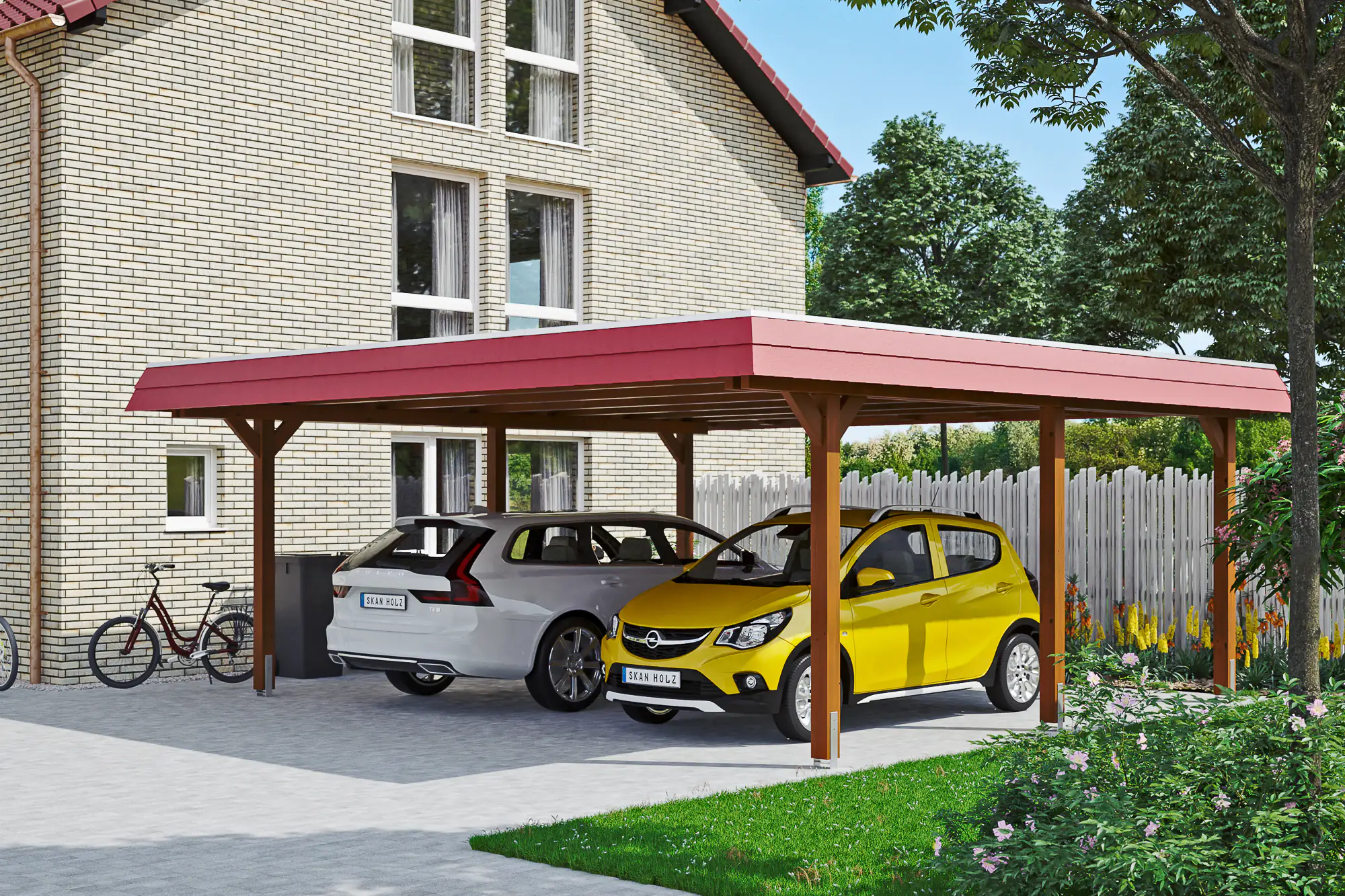 SKAN HOLZ Carport Wendland 630 x 637 cm mit EPDM-Dach