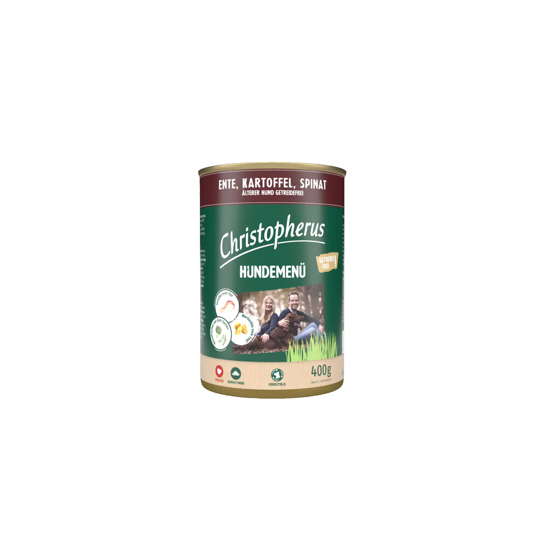 Christopherus Menu Senior Ente, Kartoffel und Spinat Hundefutter 400g Christopherus Menu Senior Ente, Kartoffel und Spinat Hundefutter 400g
