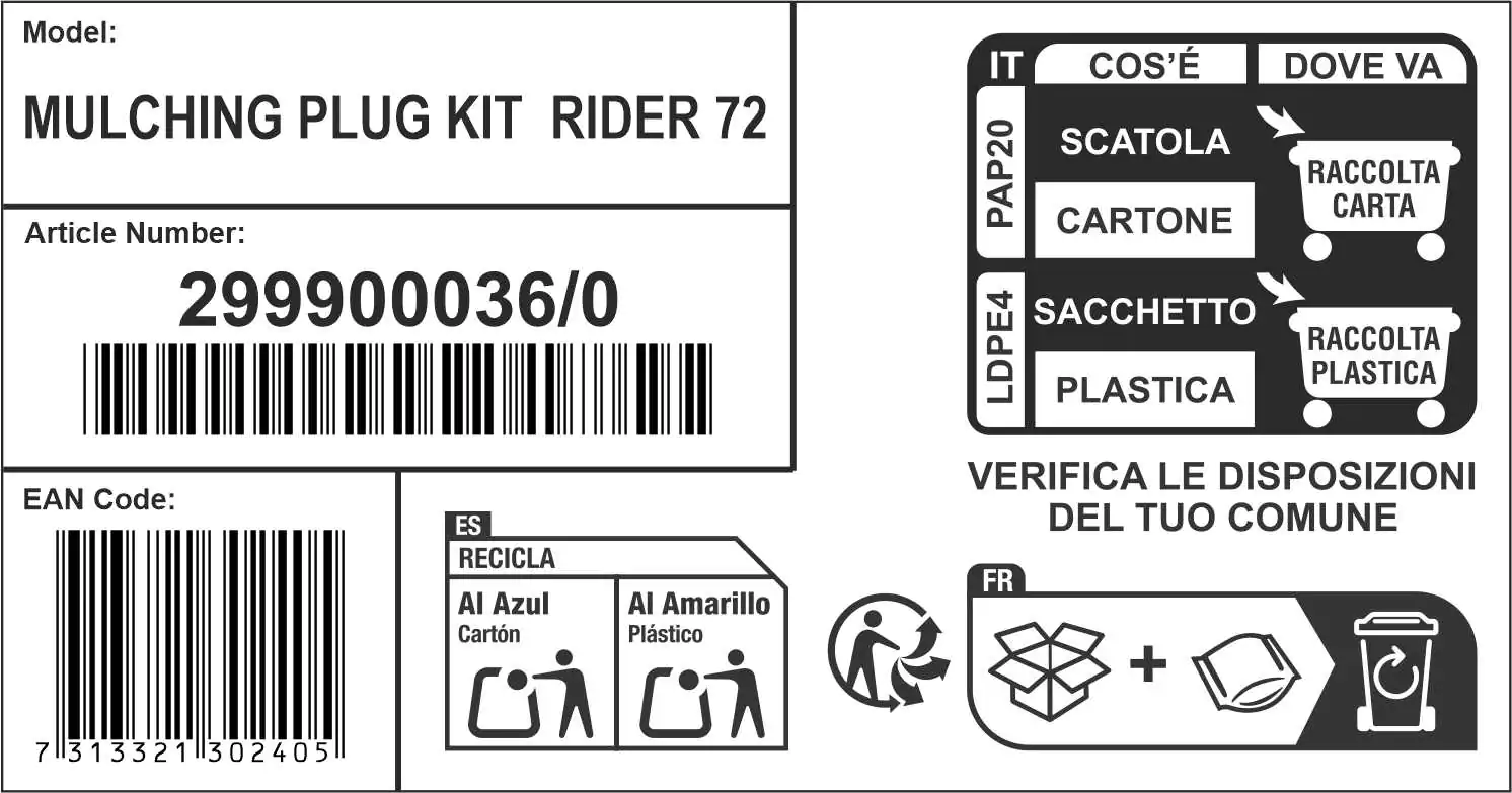 Alpina Mulchkit und -messer für Rasentraktor AT2 72 A