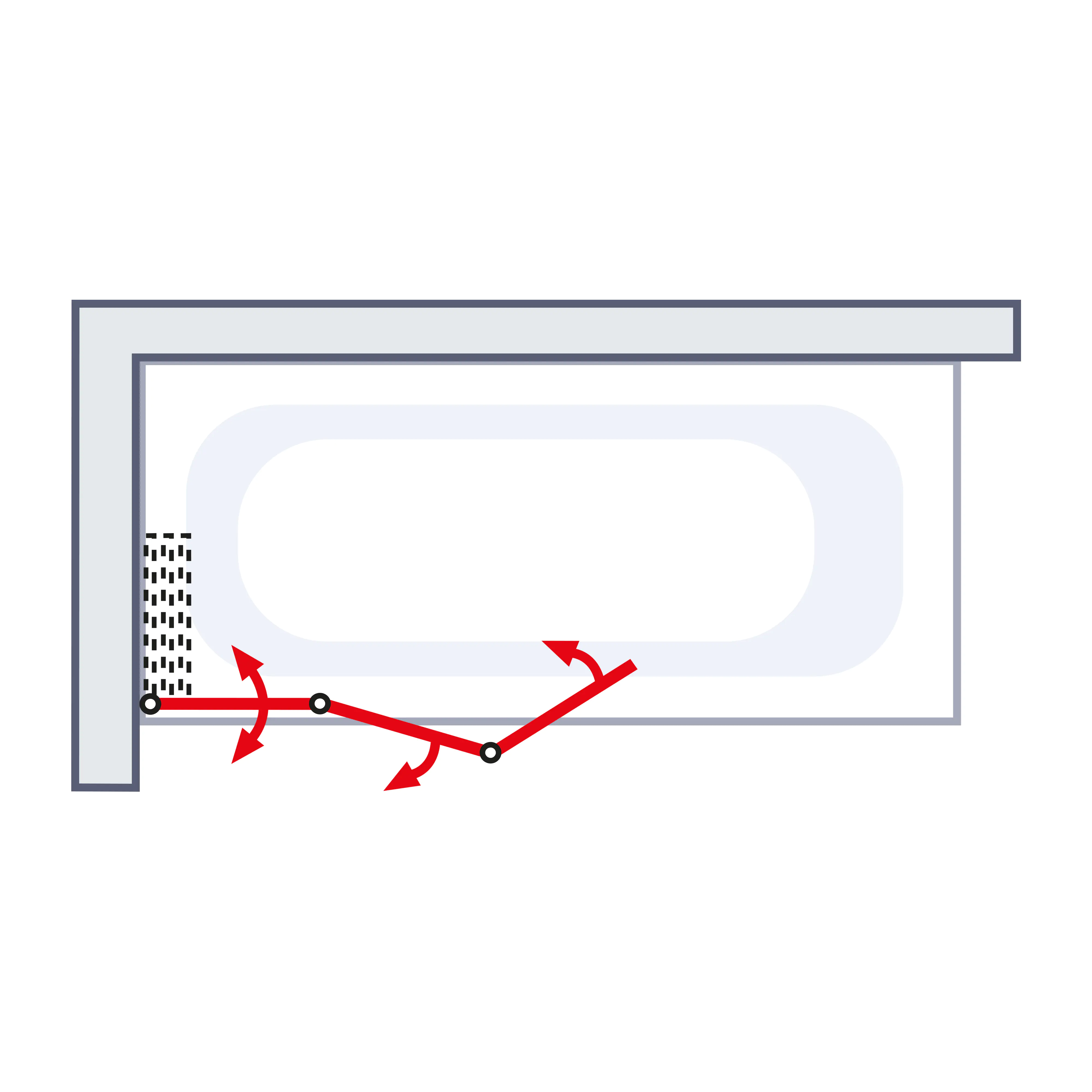 Schulte Badewannenaufsatz D1654 3-tlg. 140 x 124,5 cm
