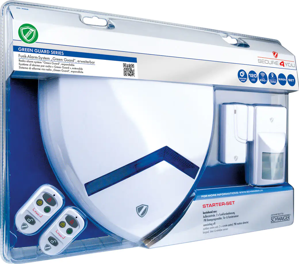 4004005019957_1 Schwaiger Funk-Alarm-System Green Guard Außensirene