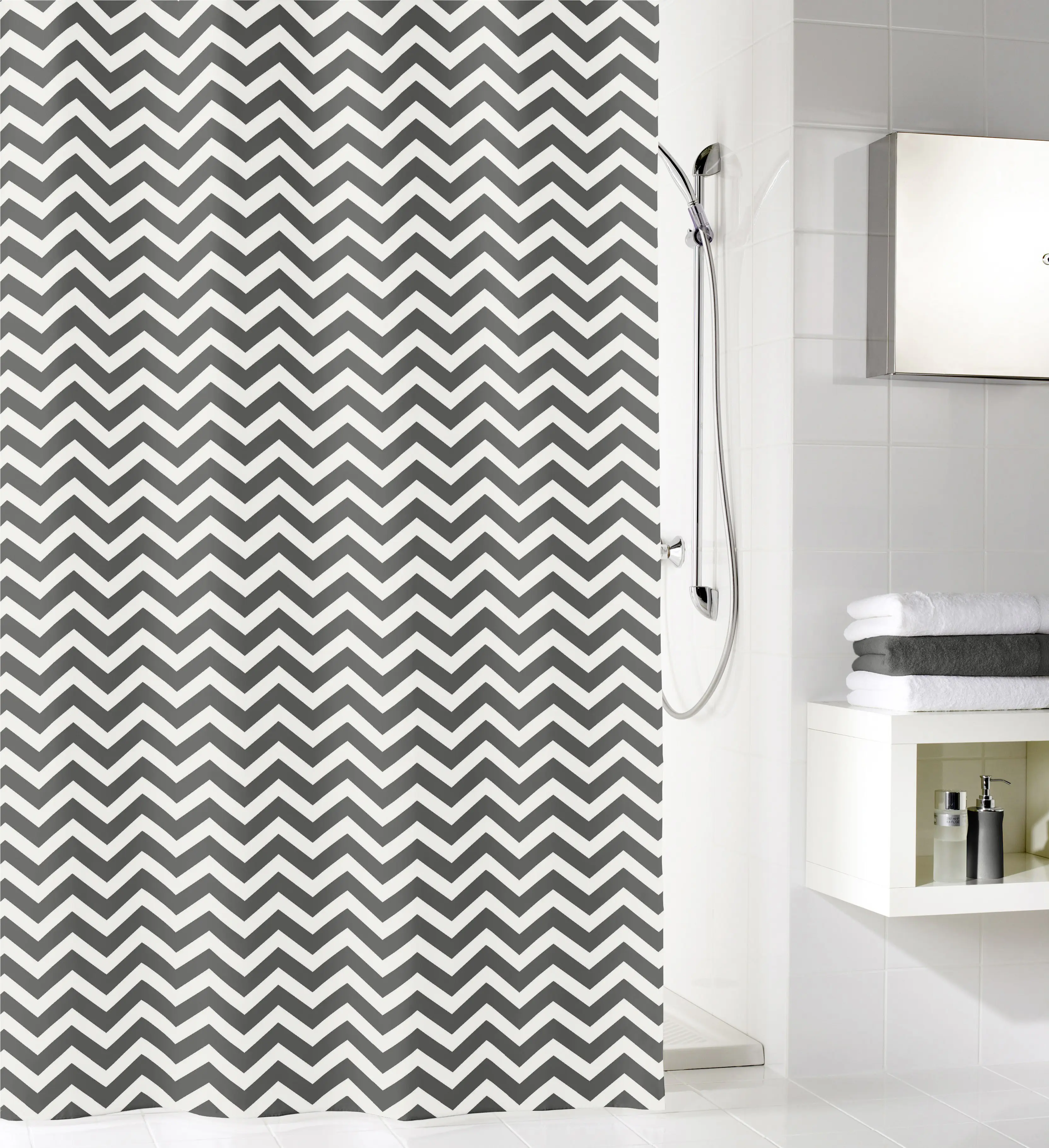 Kleine Wolke Duschvorhang Zack Schiefer, 180 x 200 cm