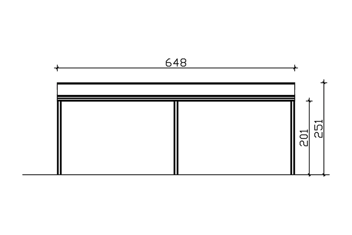 SKAN HOLZ Terrassenüberdachung Monza 648 x 257 cm, Aluminium Anthrazit