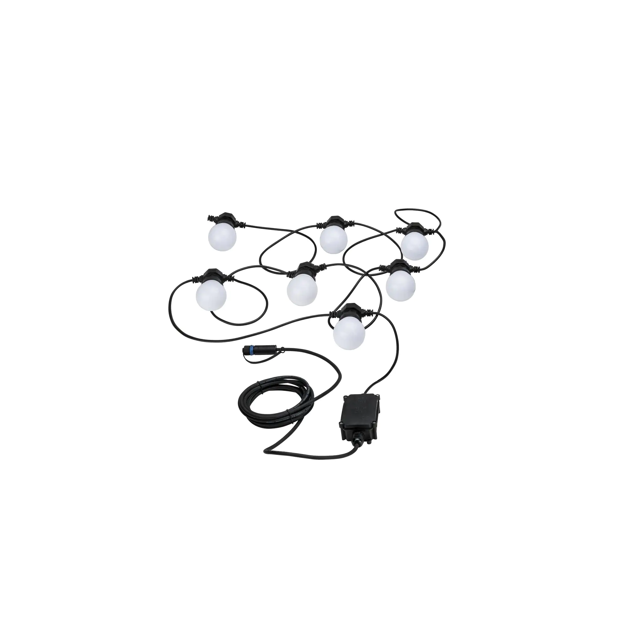 Paulmann Plug & Shine Lichterkette Paulmann Plug & Shine Lichterkette Outdoor weiß-schwarz 6,8 m mit 7 Lampen