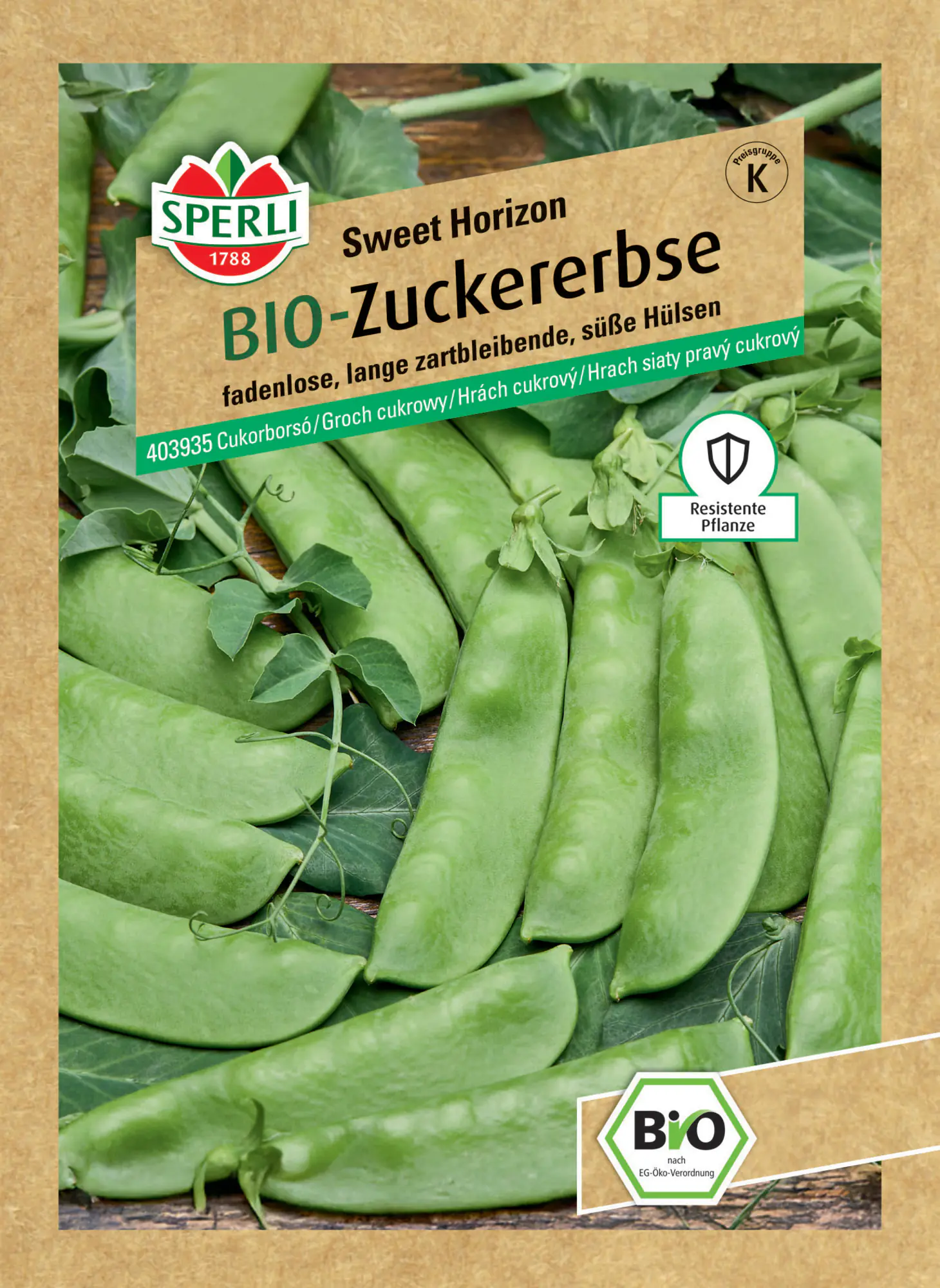 Sperli Saatgut BIO Zuckererbsen für bis zu 3-4 lfd. Meter