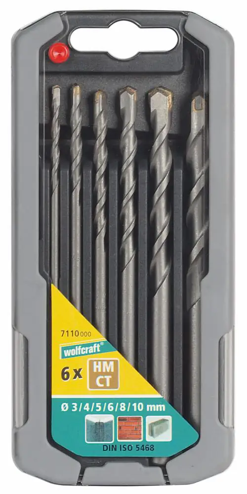 Wolfcraft Spezial-Betonbohrer-Set HM 7110000 Ø 3 - 10 mm 6-teilig Rundschaft Wolfcraft Spezial-Betonbohrer-Set HM 7110000 Ø 3 - 10 mm 6-teilig Rundschaft