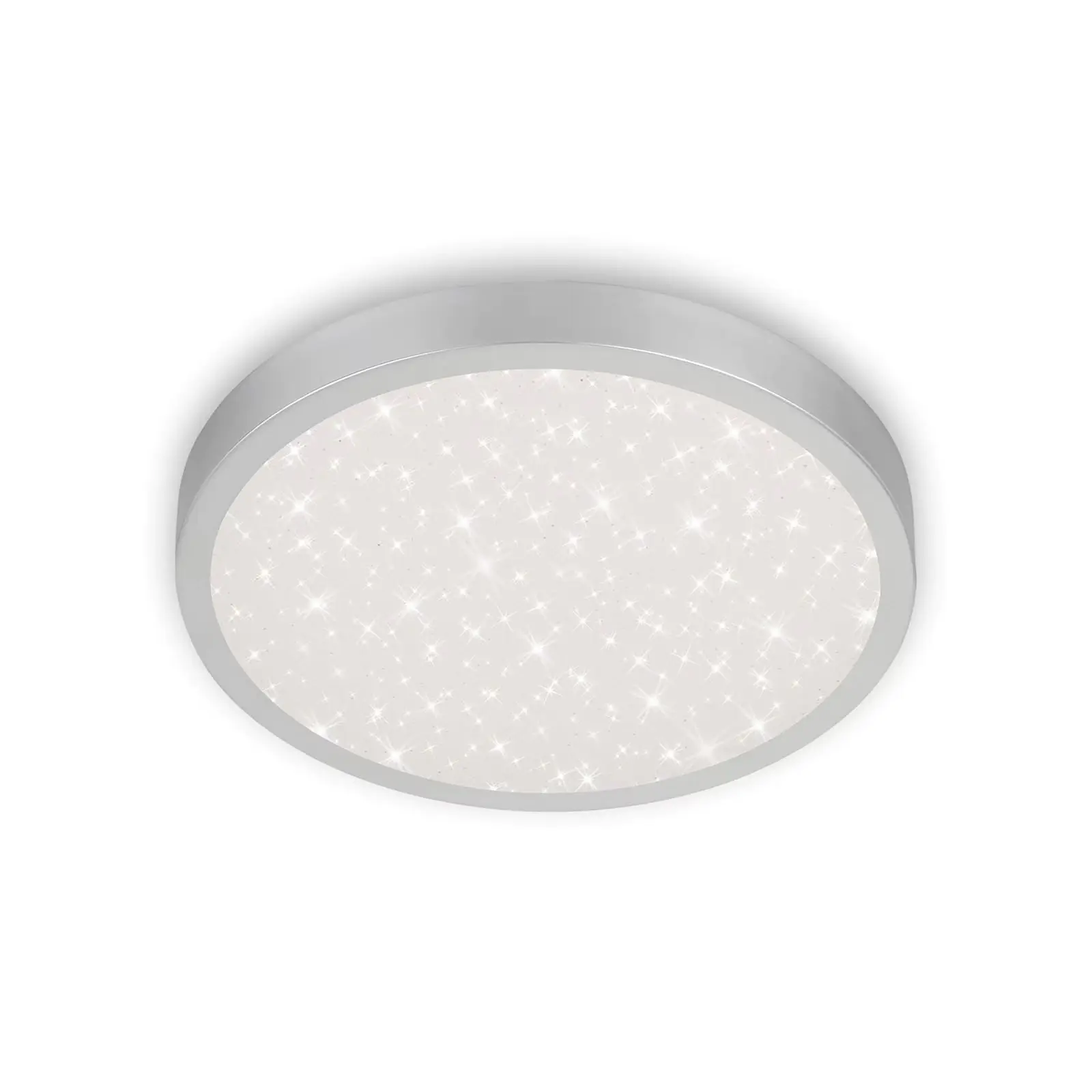 Briloner LED Deckenleuchte Runa Ø 38 cm, Metallrahmen silber, Sternencover