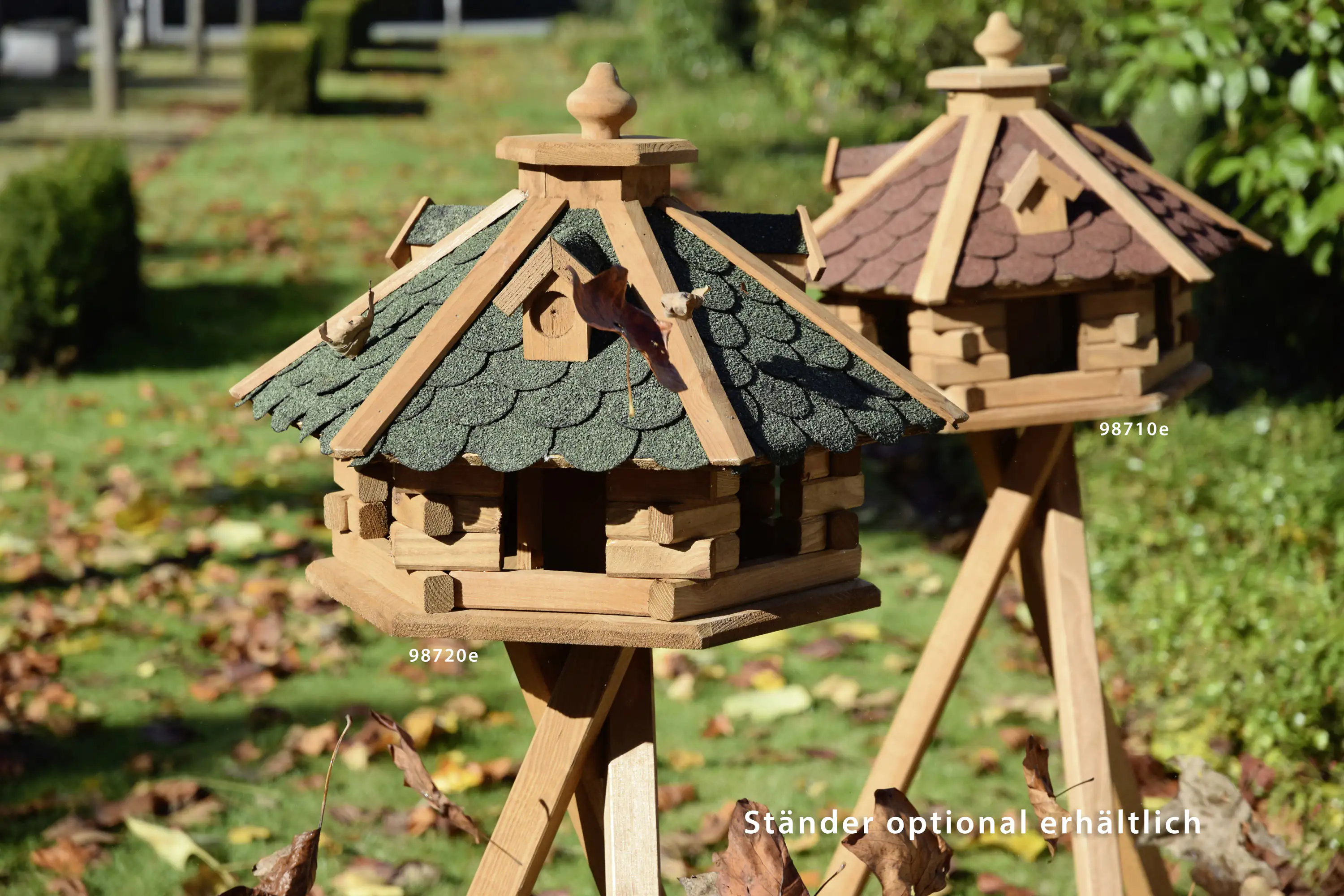 4055894987209_3169939 Dobar Vogelhaus Rustikal Kiefernholz natur/grün LxBxH: 51x45x37 cm