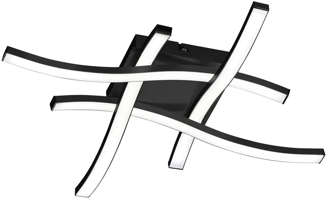 Reality LED Deckenleuchte Route schwarz - matt