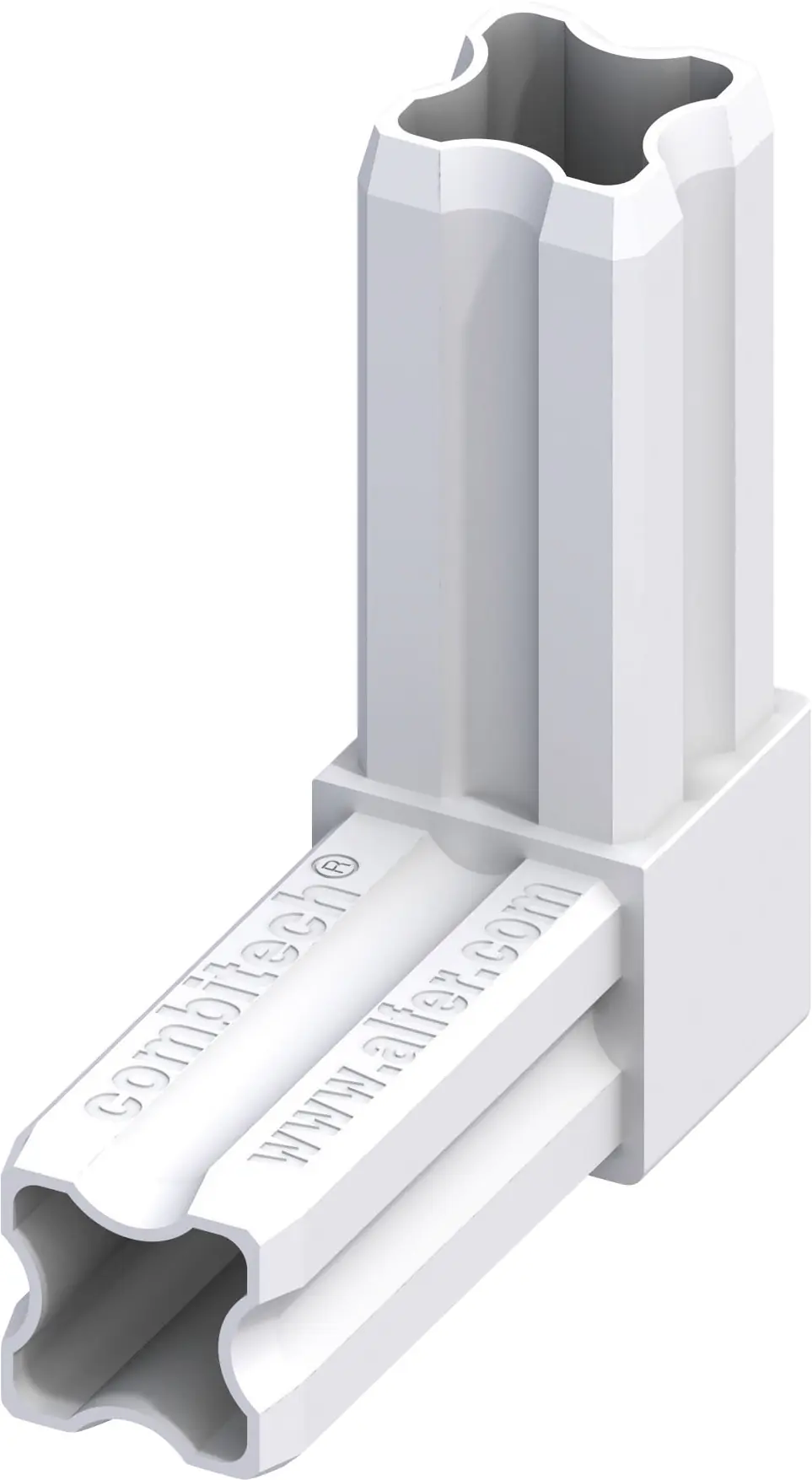 alfer Winkel-Verbinder 90º, 2 Zapfen, 23.5 mm PVC (Kunststoff) glatt weiss