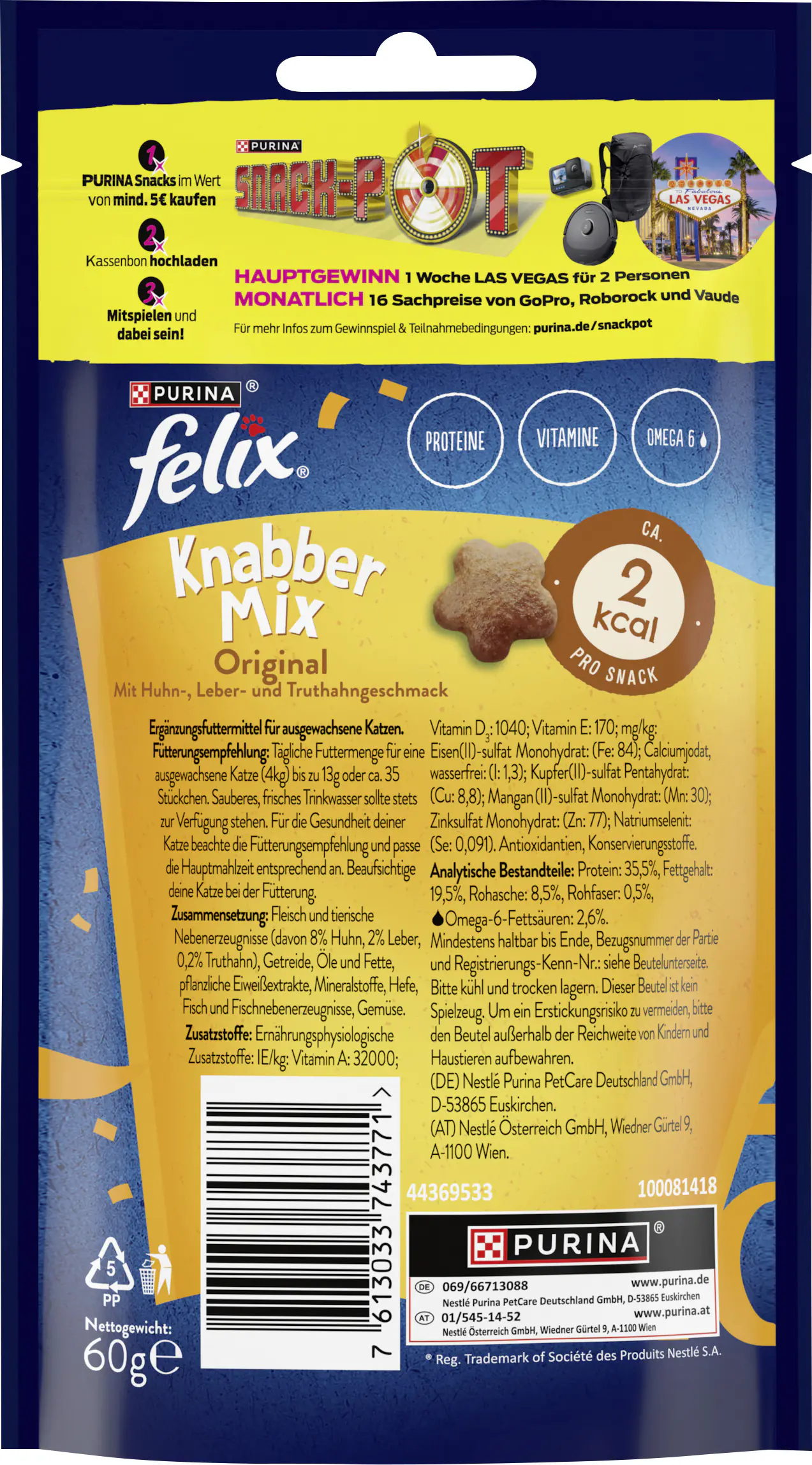 Felix Knabbermix Katzensnack Original 60g