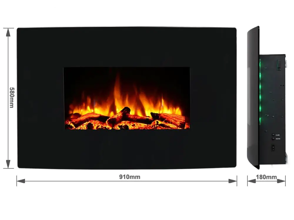 Primaster Elektrokamin schwarz Toronto 2000 Watt 91 x 58 cm Primaster Elektrokamin schwarz Toronto 2000 Watt 91 x 58 cm