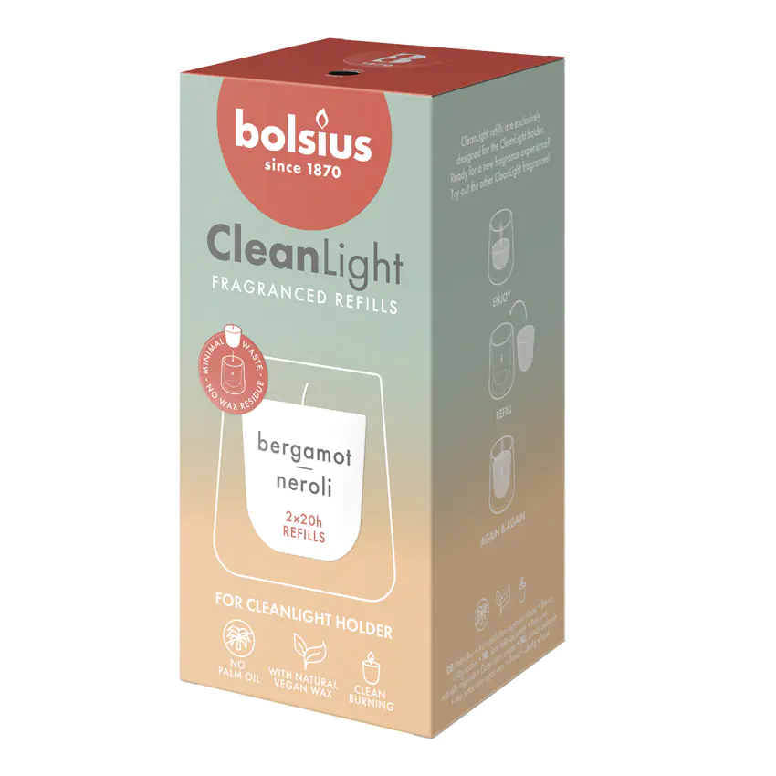 Bolsius Cleanlight Duft-Nachfüller 2er Pack Bergamotte & Neroli