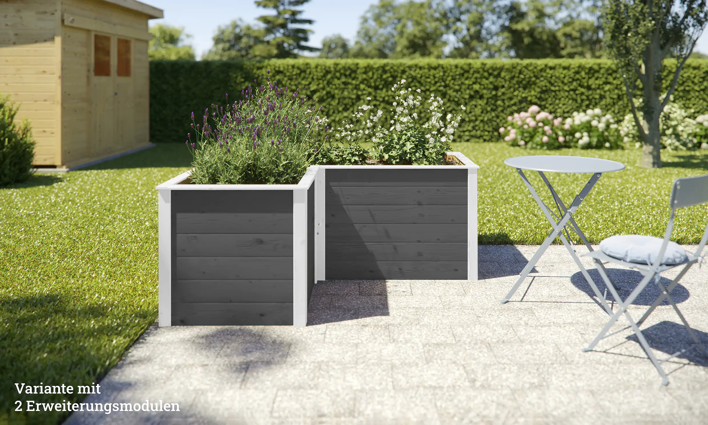 Weka Ergänzungssatz Hochbeet Modular , 21 mm, anthrazit, 67 cm