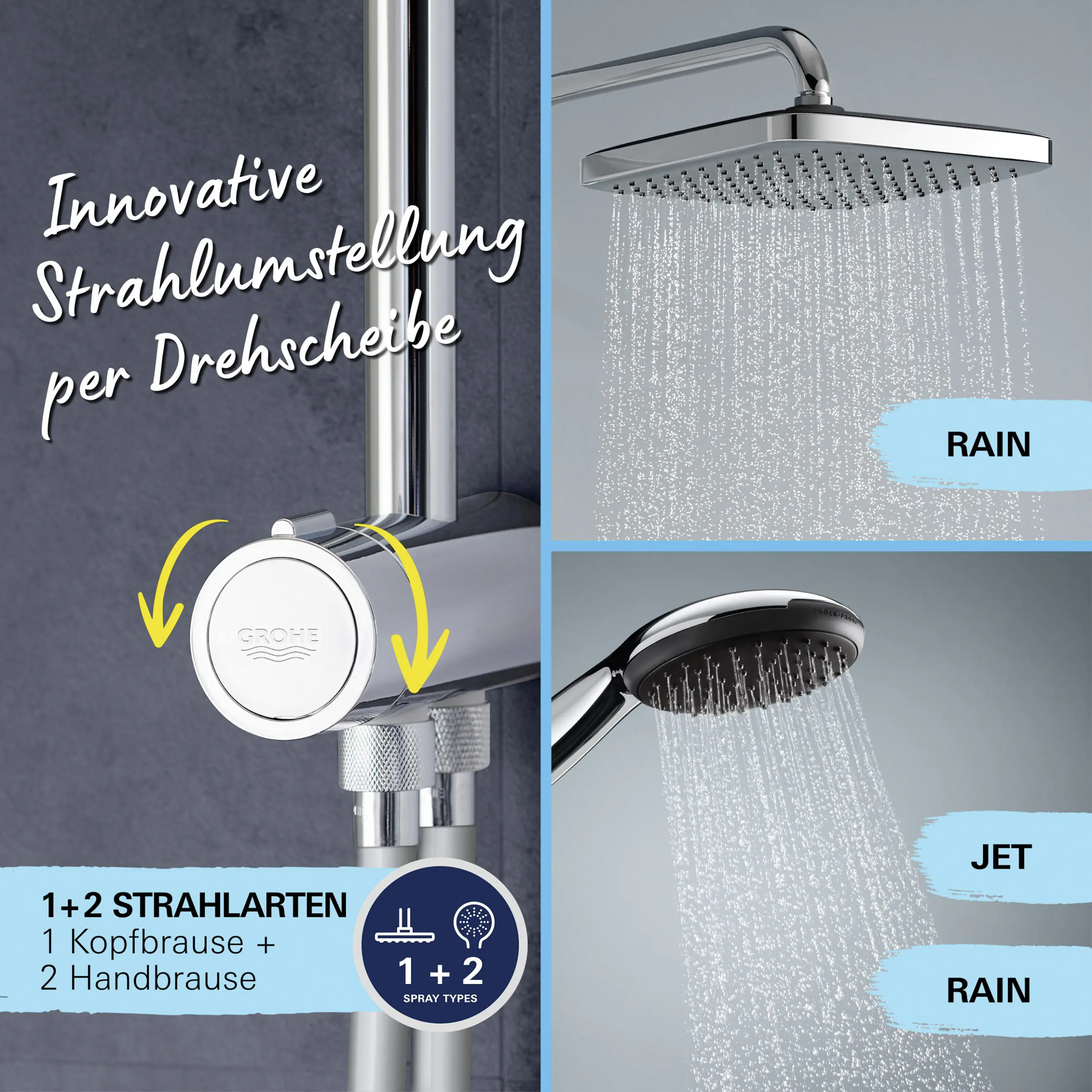 Grohe Duschsystem inkl. Umsteller Vitalio Start System 250 Flex chrom Grohe Duschsystem inkl. Umsteller Vitalio Start System 250 Flex chrom