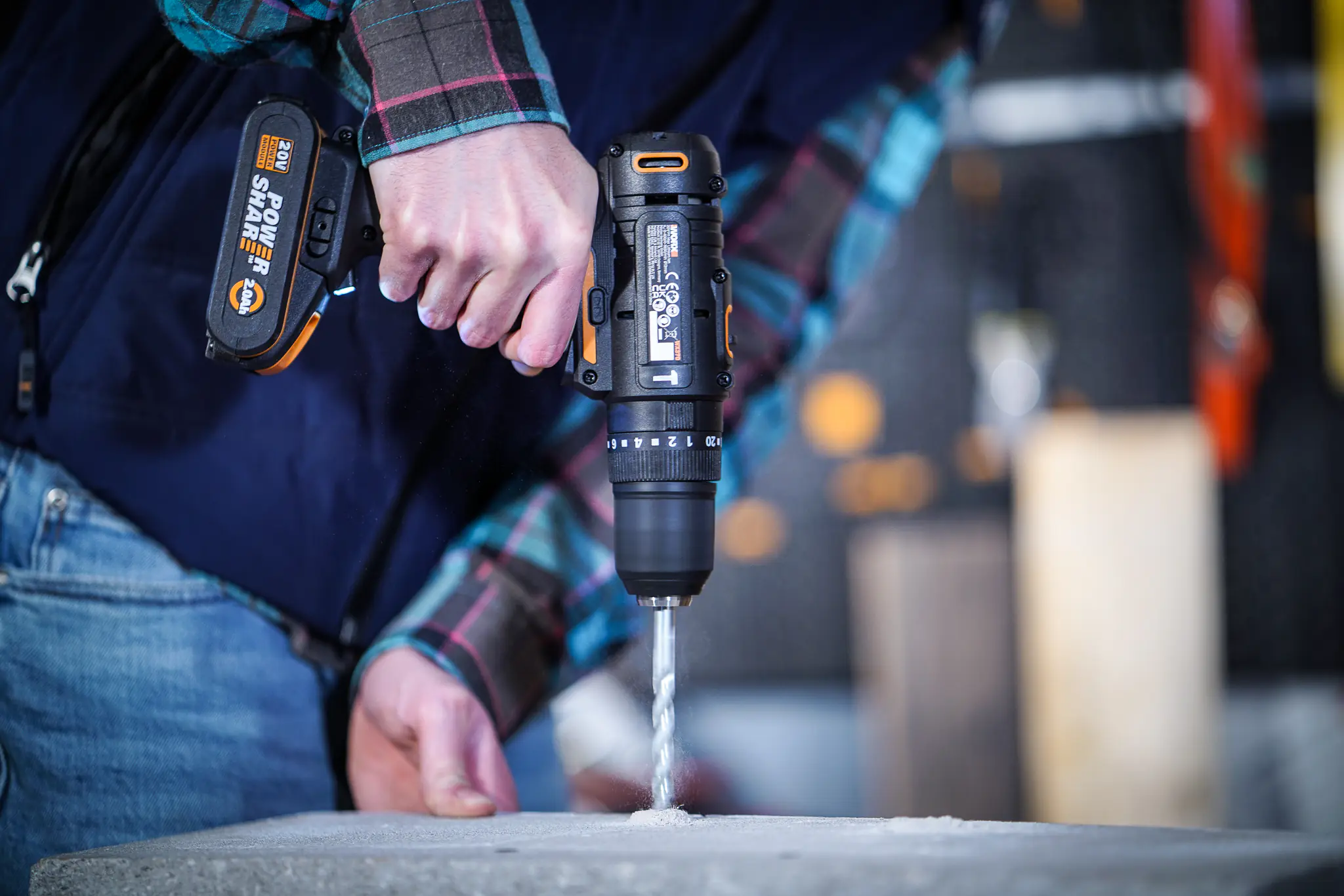 Worx Akku-Bohrschrauber WX100 20 V inkl. Akku Ladegerät & Tasche