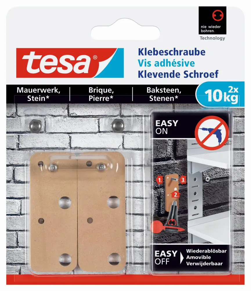 tesa Klebeschraube Traglast 10 kg, 2 Stück