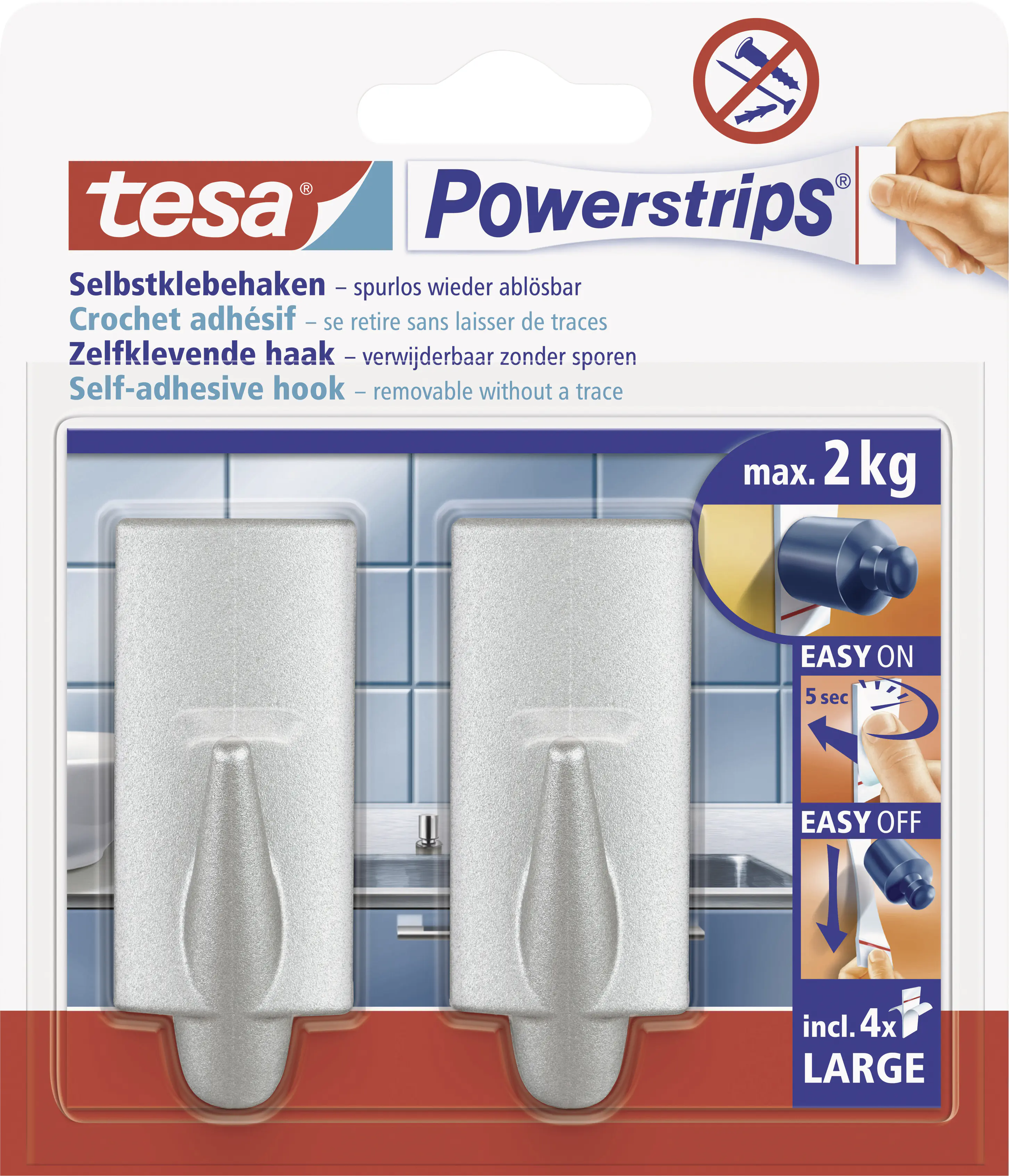 tesa Haken Powerstrip Large chrom, trend