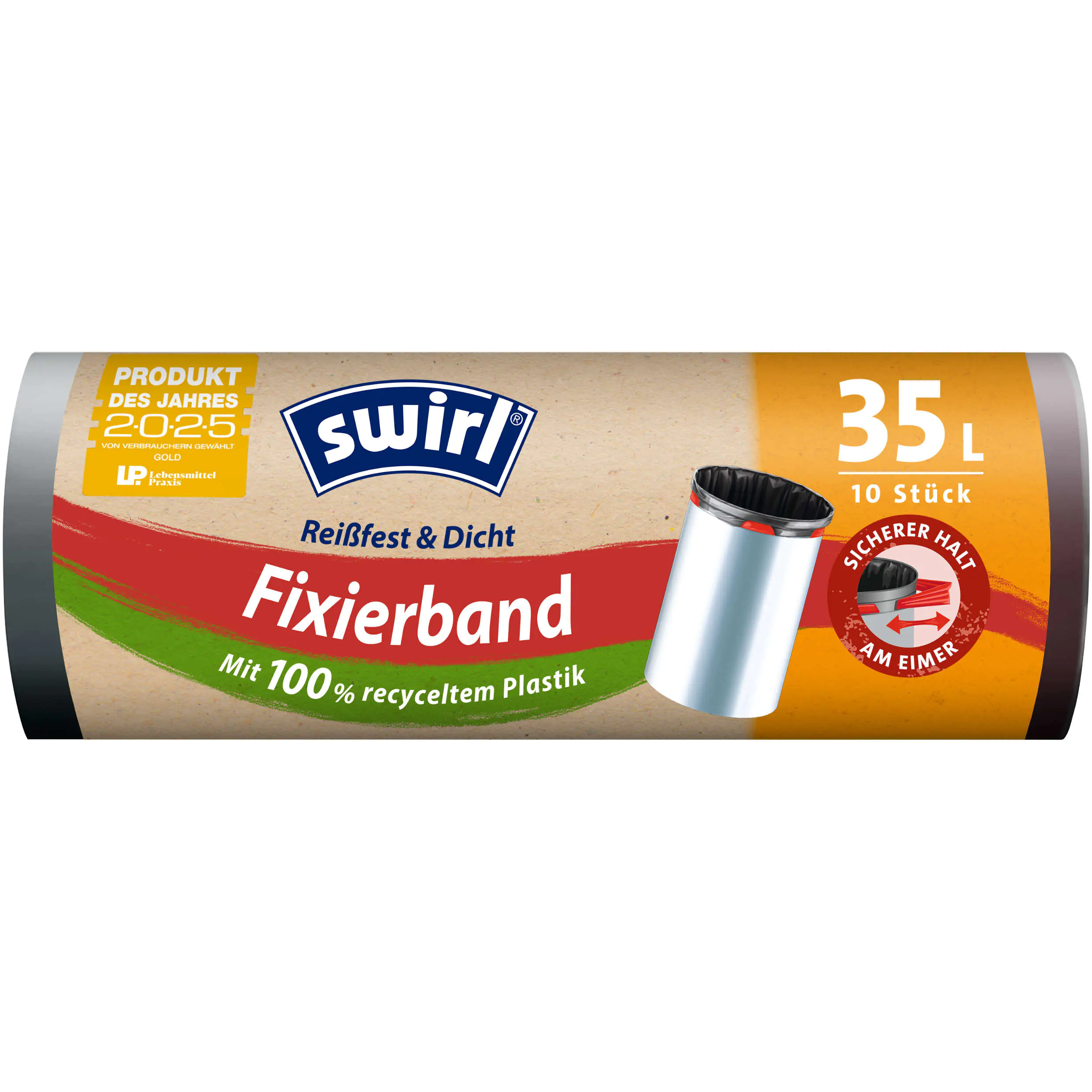 Swirl® Fixierband-Müllbeutel 35 L Reißfest & Dicht