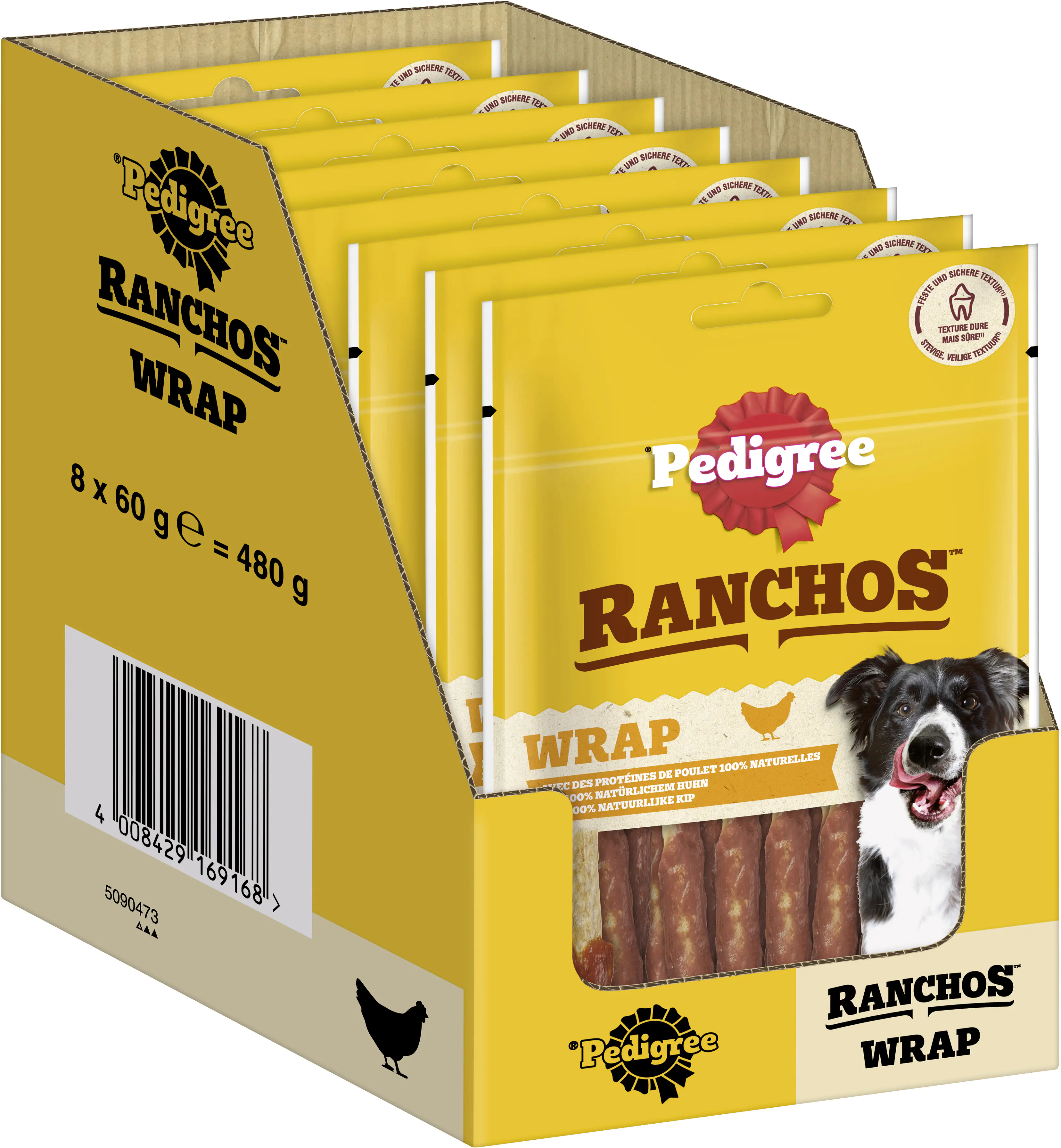 Pedigree Ranchos Hundeleckerli Wrap mit Huhn 60 g