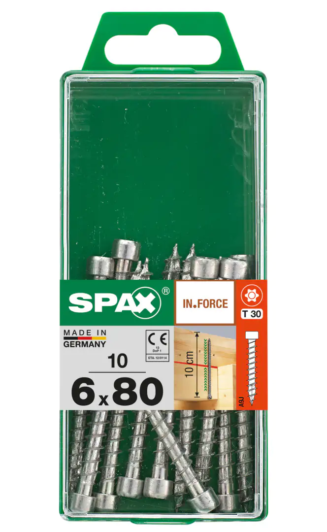 Spax Holzbauschrauben 6.0 x 80 mm TX 30 Zylinderkopf - 10 Stk.