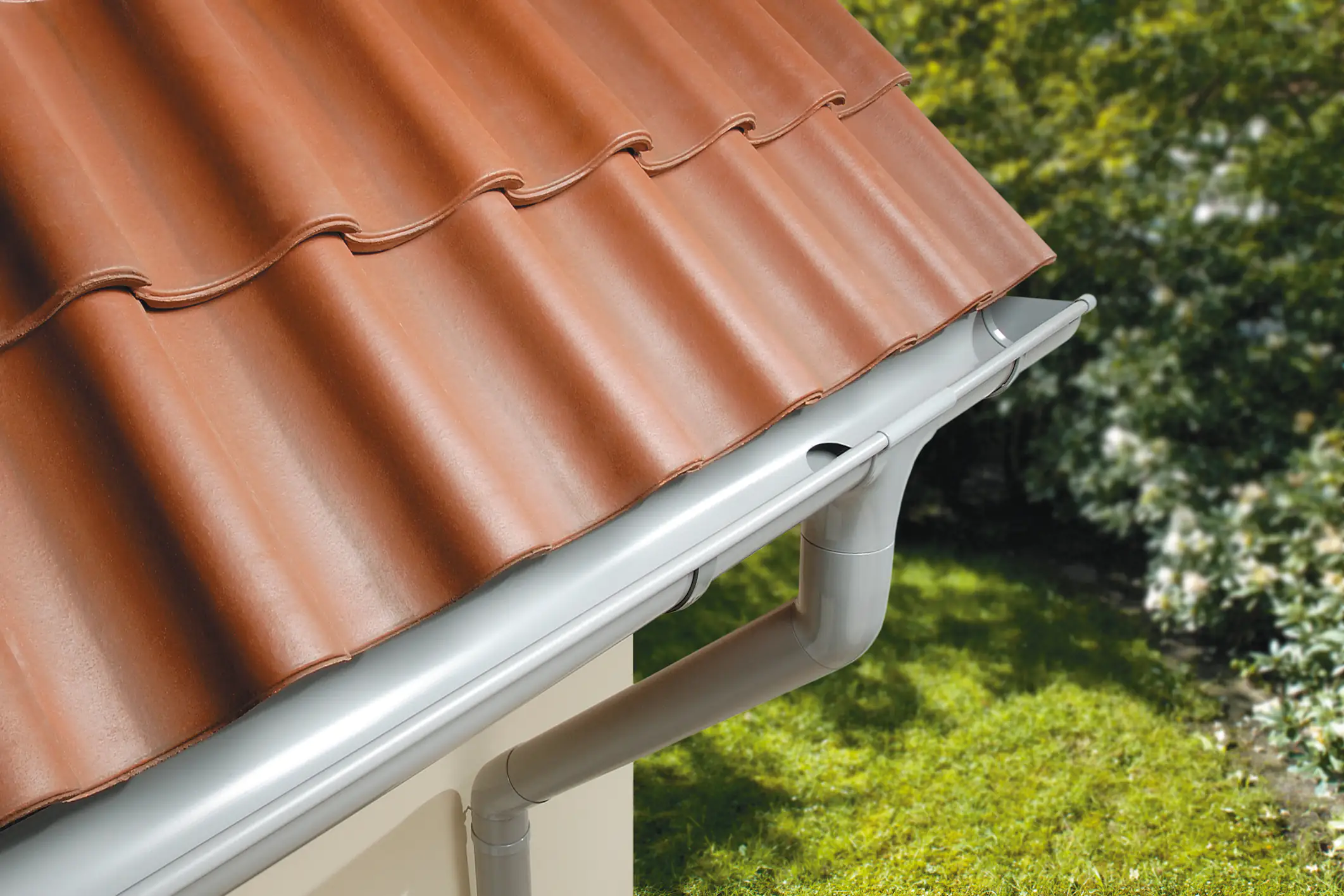 Marley Dachrinne NW 75 mm, 3 m, halbrund, grau