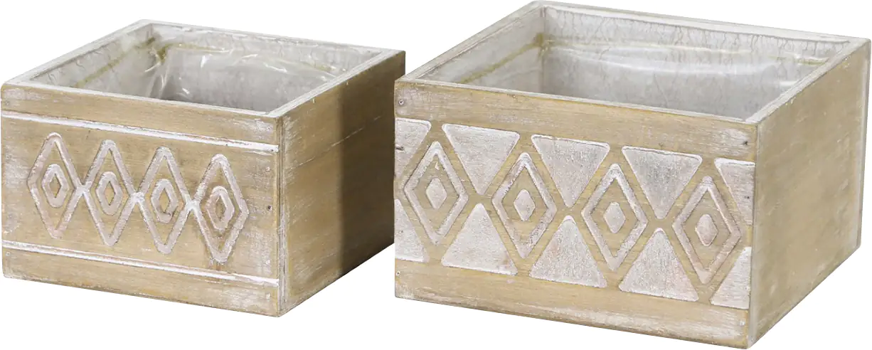 Dijk Pflanzer Holz natur 17 x17 x 10 cm