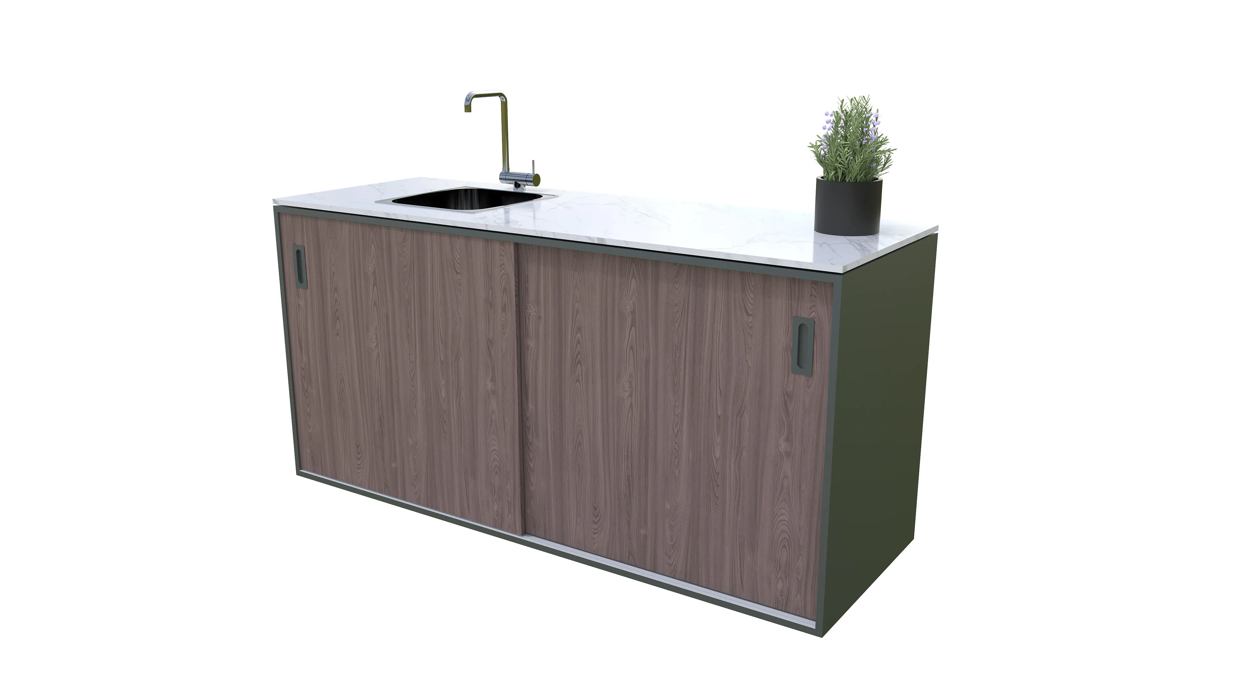 Bellano Living Element für Outdoorküchen inkl. Spüle links und 2 Türen walnuss Bellano Living Element für Outdoorküchen inkl. Spüle links und 2 Türen walnuss