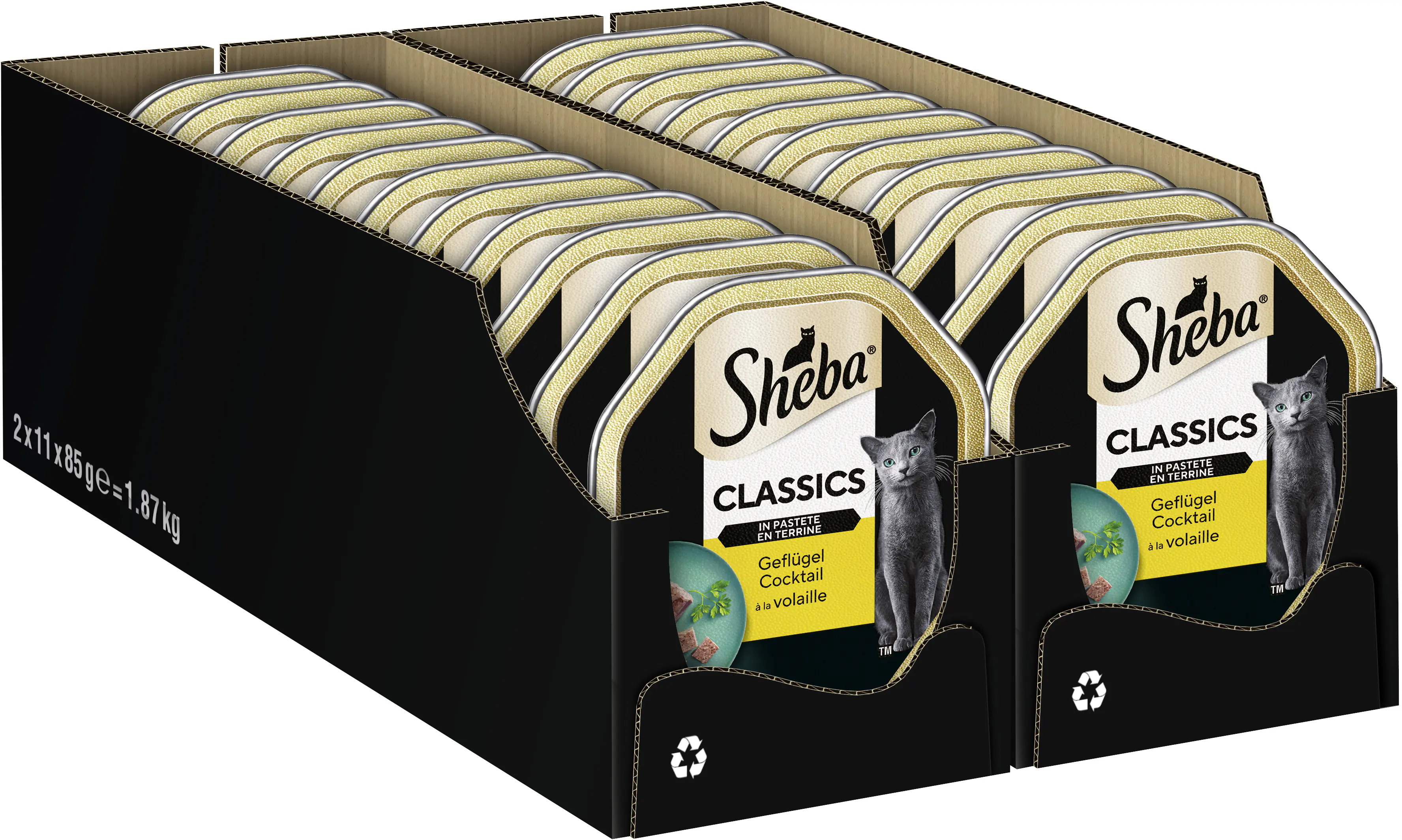 Sheba Classics in Pastete Katzennassfutter Adult 85 g Geflügel Cocktail