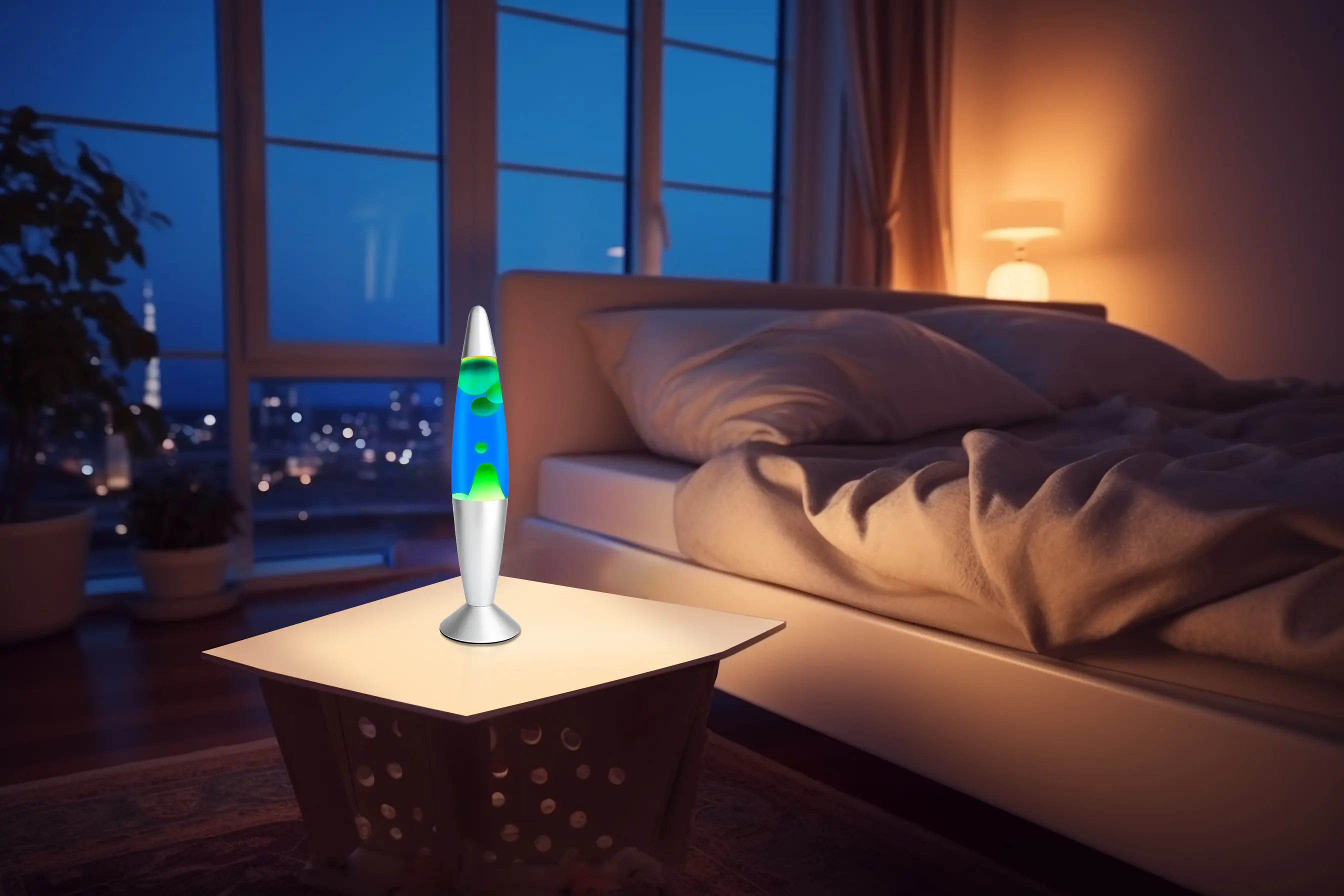 LED Lavalampe Osaka grün-blau 41 x 11 cm warmweiß LED Lavalampe Osaka grün-blau 41 x 11 cm warmweiß