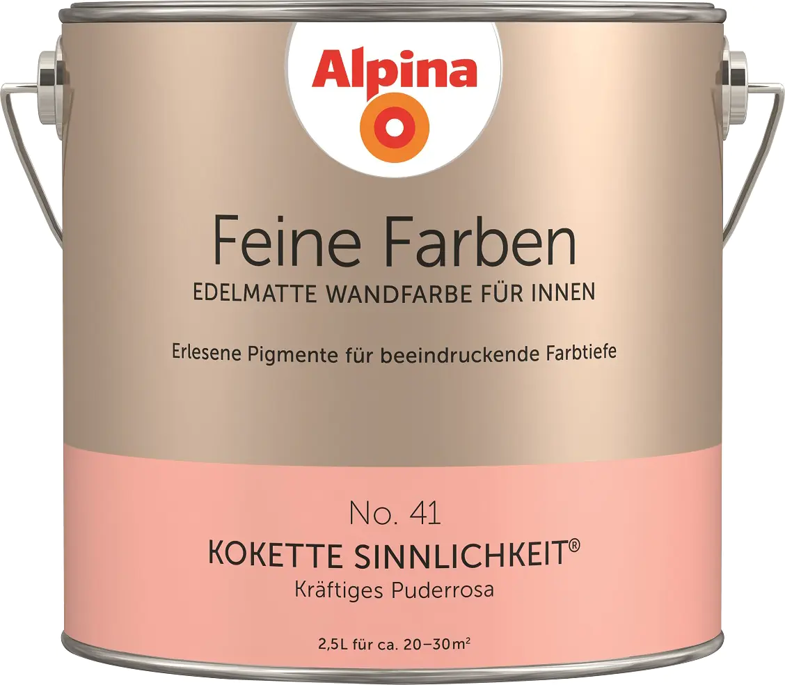 Alpina Feine Farben No. 41 Kokette Sinnlichkeit 2,5 L kräftiges puderrosa edelmatt Alpina Feine Farben No. 41 Kokette Sinnlichkeit 2,5 L kräftiges puderrosa edelmatt