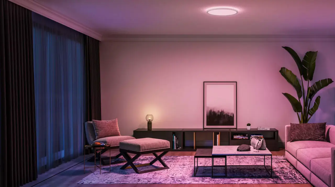 Philips Hue LED Deckenleuchte Tento + Wandschalter rund weiß Ø 55 cm RGB Philips Hue LED Deckenleuchte Tento + Wandschalter rund weiß Ø 55 cm RGB