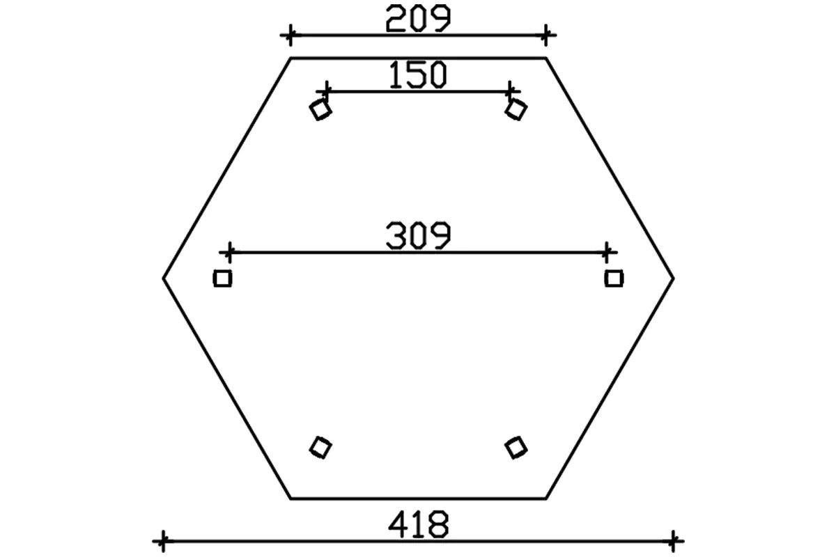SKAN HOLZ Pavillon Versailles Leimholz, lasiert in Schiefergrau