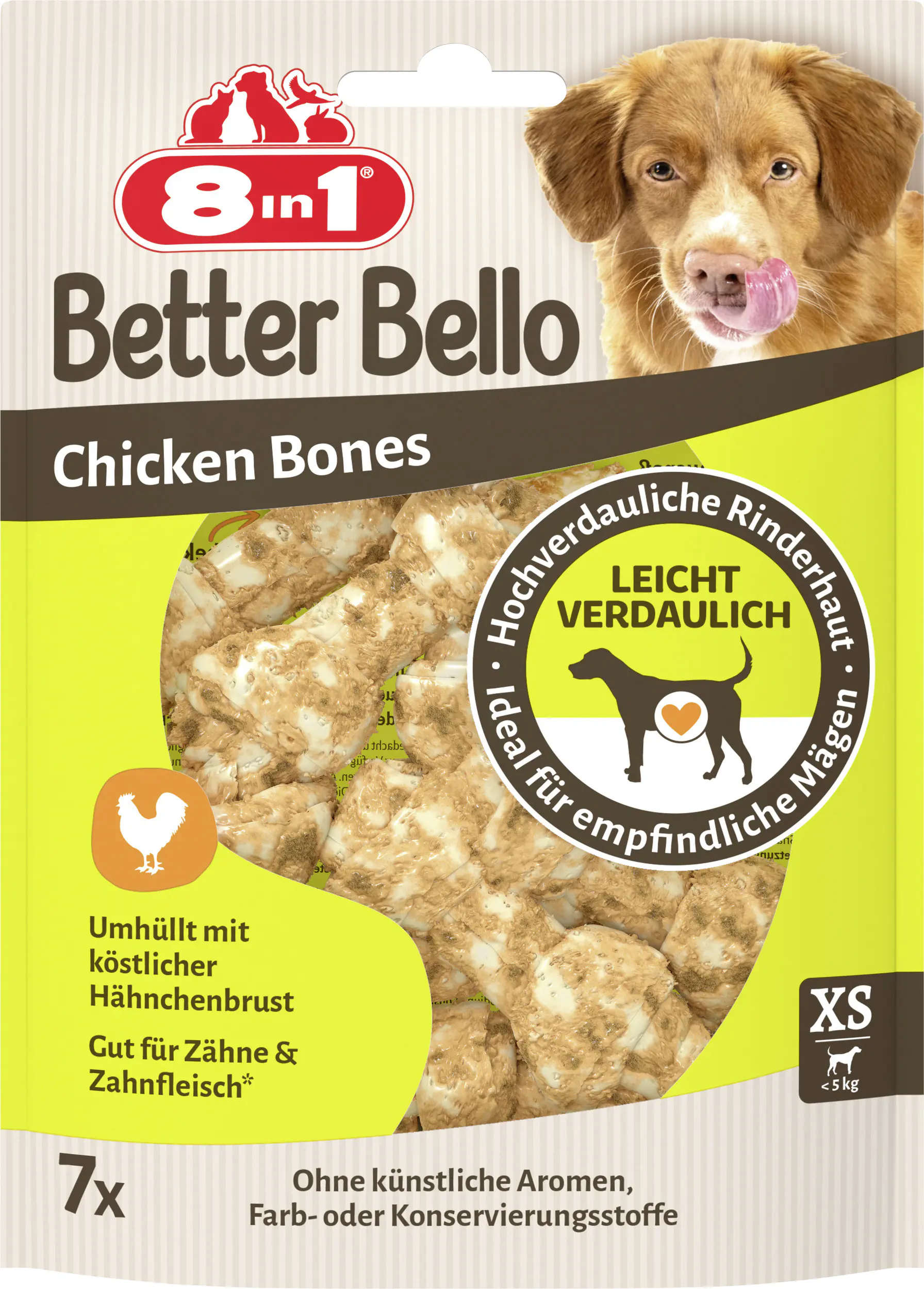 8in1 Hundeleckerli Better Bello Mini Chicken Bones XS 84 g 