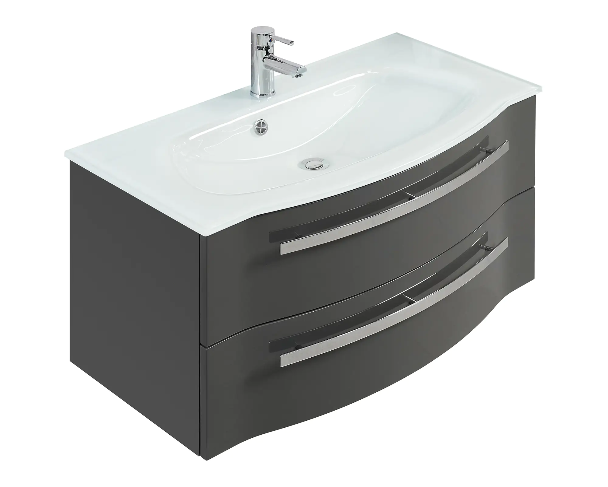 Pelipal Waschtischunterschrank Fokus 4005 mit Glaswaschtisch, Breite 92 cm