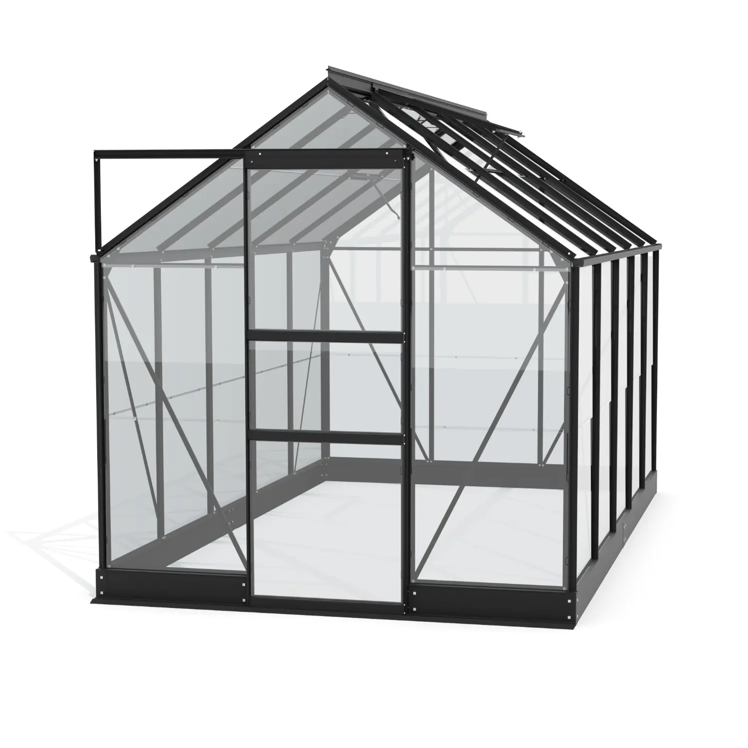 Vitavia Gewächshaus "Eris" 6200, schwarz, 6,2 m², 3 mm ESG Vitavia Gewächshaus "Eris" 6200, schwarz, 6,2 m², 3 mm ESG