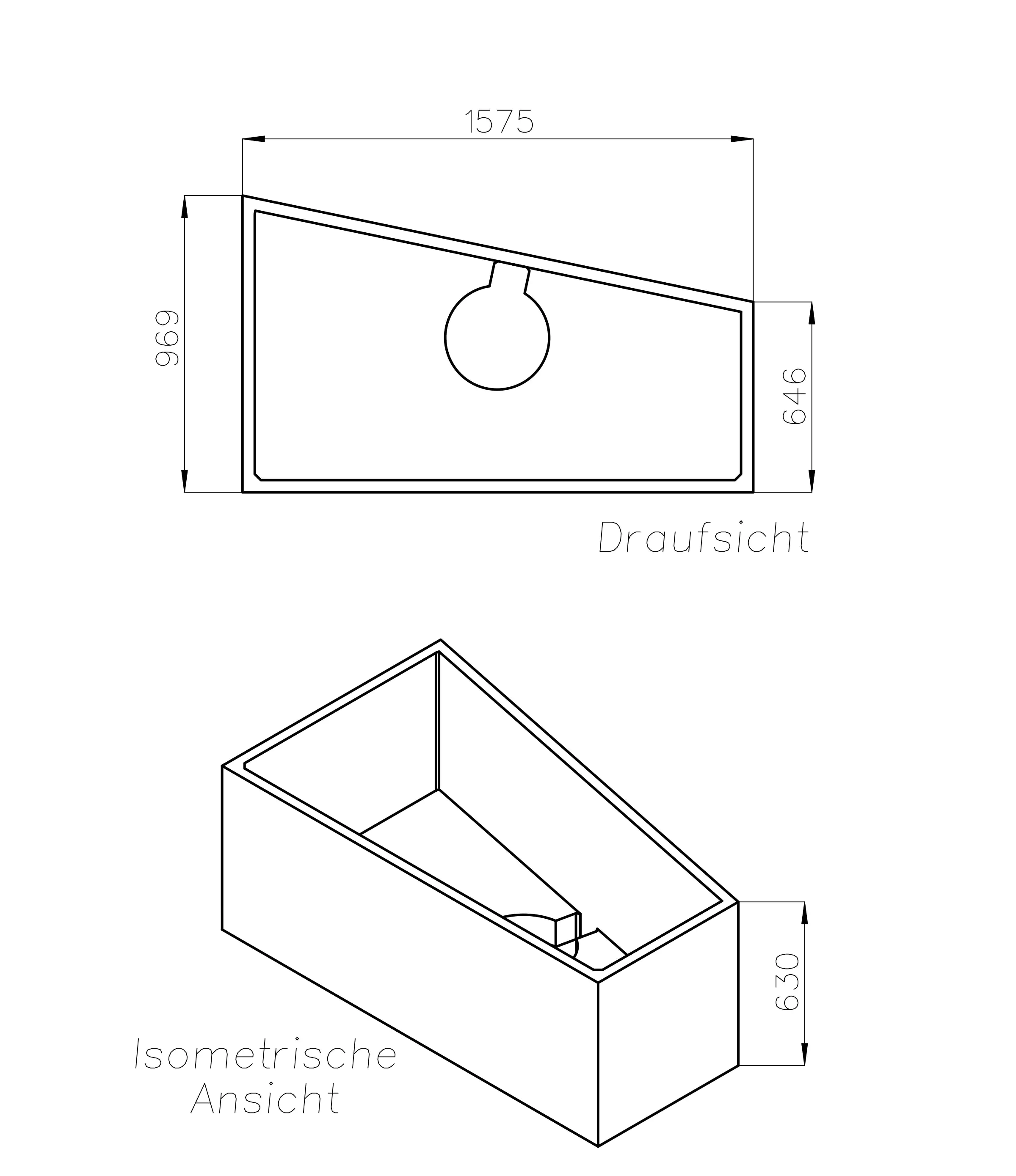 Ottofond Wannenträger Galia I 1575 x 969 mm