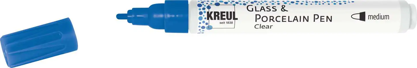 Kreul Glass & Porcelain Pen Clear medium blau 2 - 4 mm Kreul Glass & Porcelain Pen Clear medium blau 2 - 4 mm