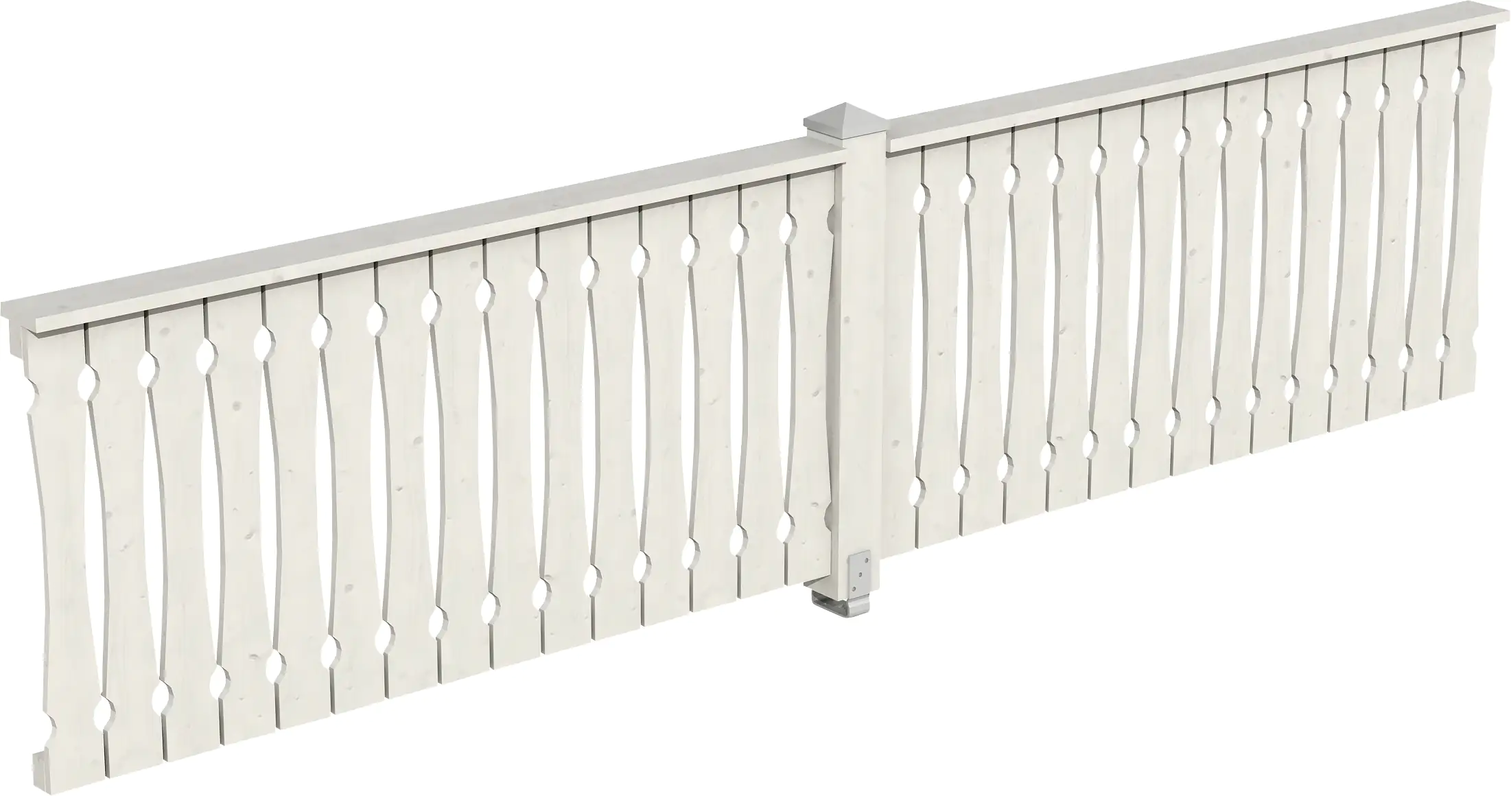 SKAN HOLZ Brüstung Balkonschalung 400 x 96 cm, Fichte, lasiert in Weiß