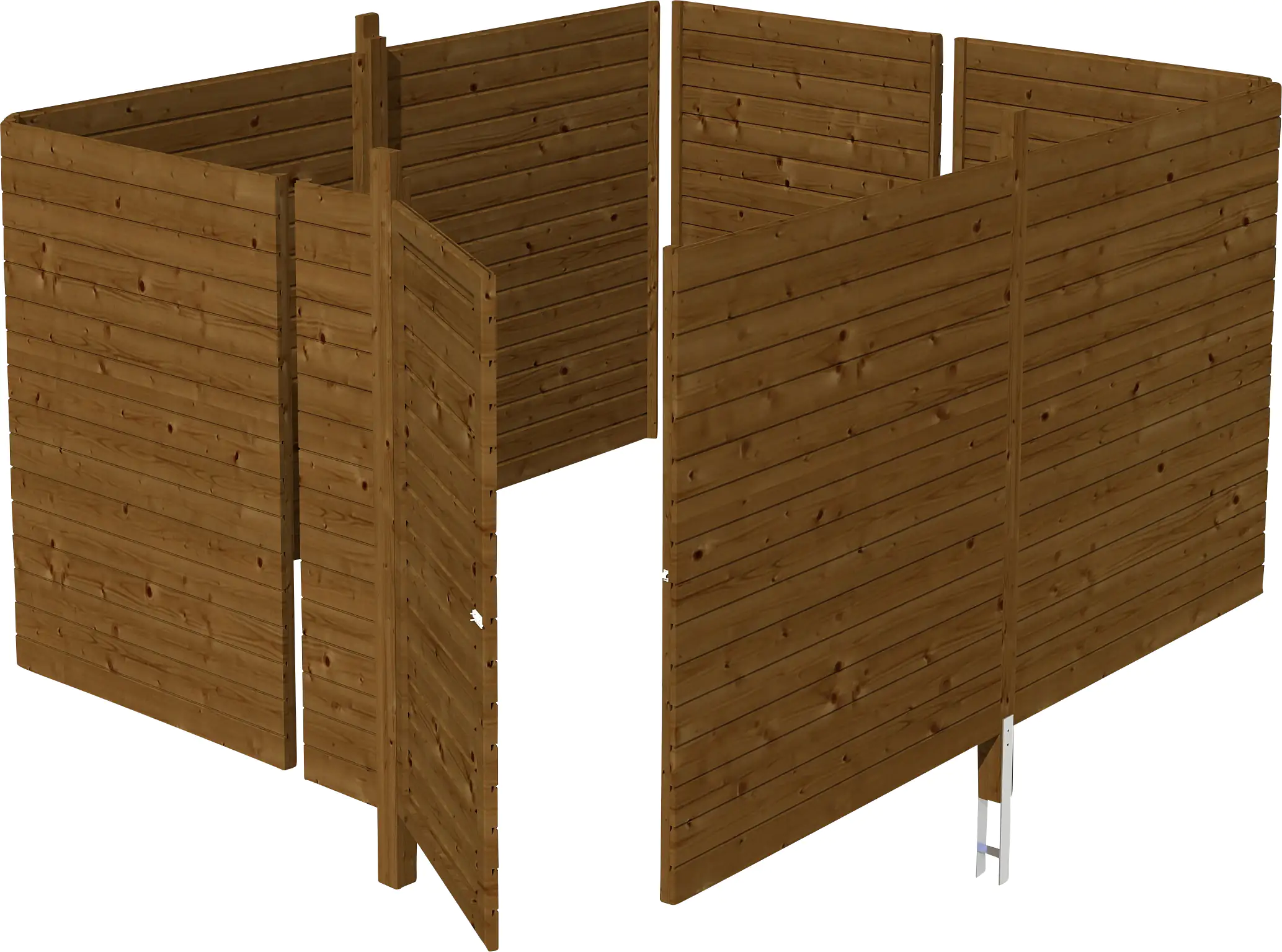 SKAN HOLZ Abstellraum C4 378x317cm, Profilschalung, lasiert in Nussbaum