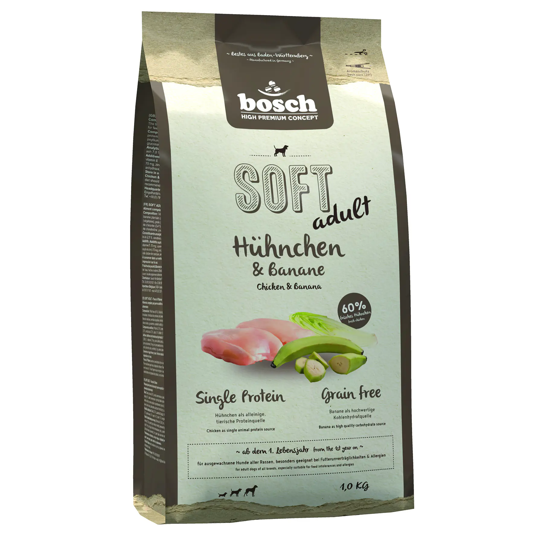 Bosch Hundetrockenfutter Adult Soft 1 kg Hühnchen & Banane 