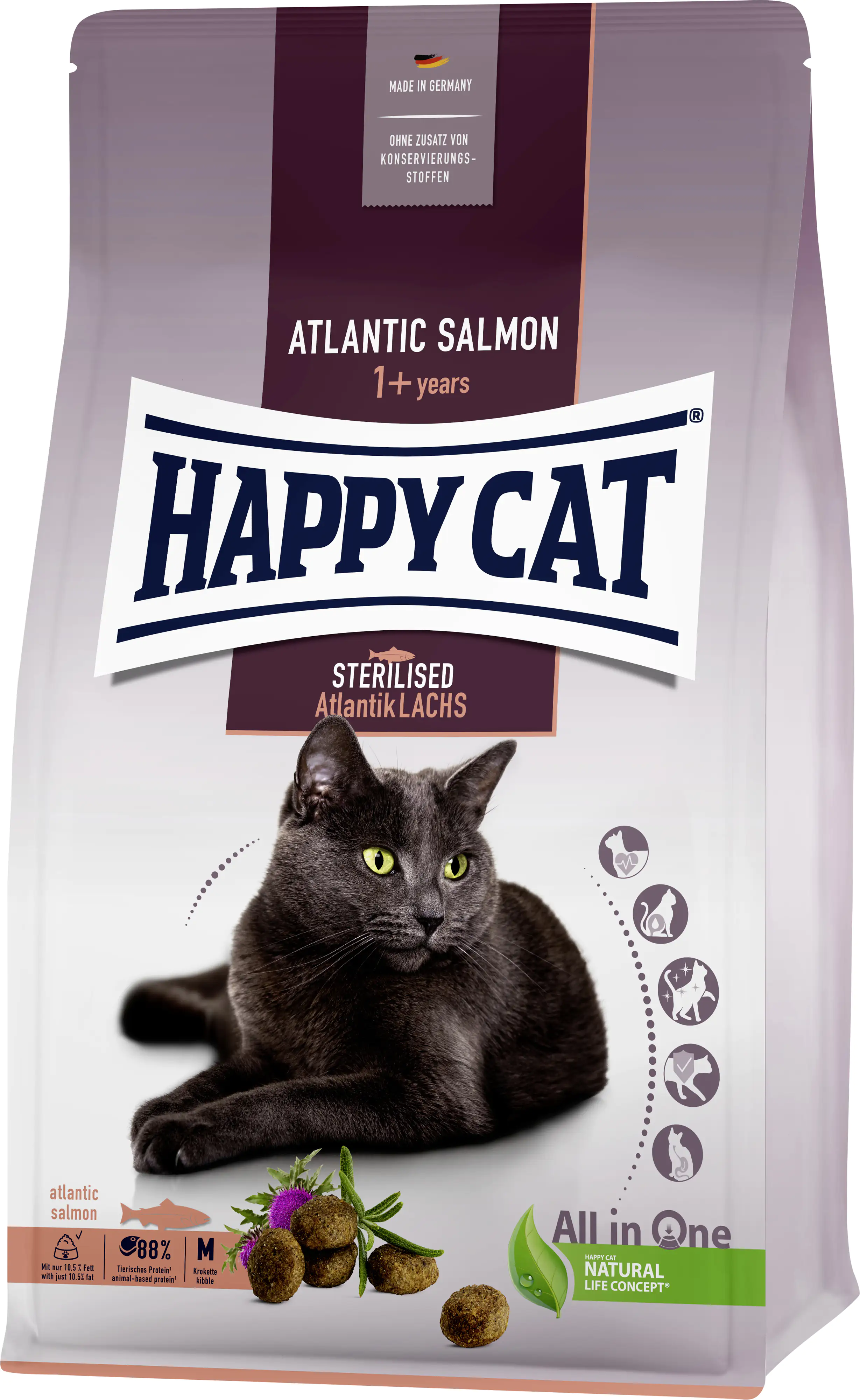 HappyCat Katzenfutter Sterilised Atlantik Lachs 1,3 kg HappyCat Katzenfutter Sterilised Atlantik Lachs 1,3 kg