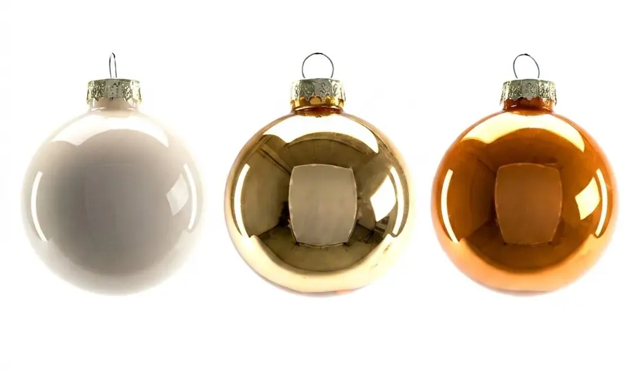 Trendline Weihnachtskugeln aus Glas Ø 6 cm wollweiß-gold-bernstein 20 Stück